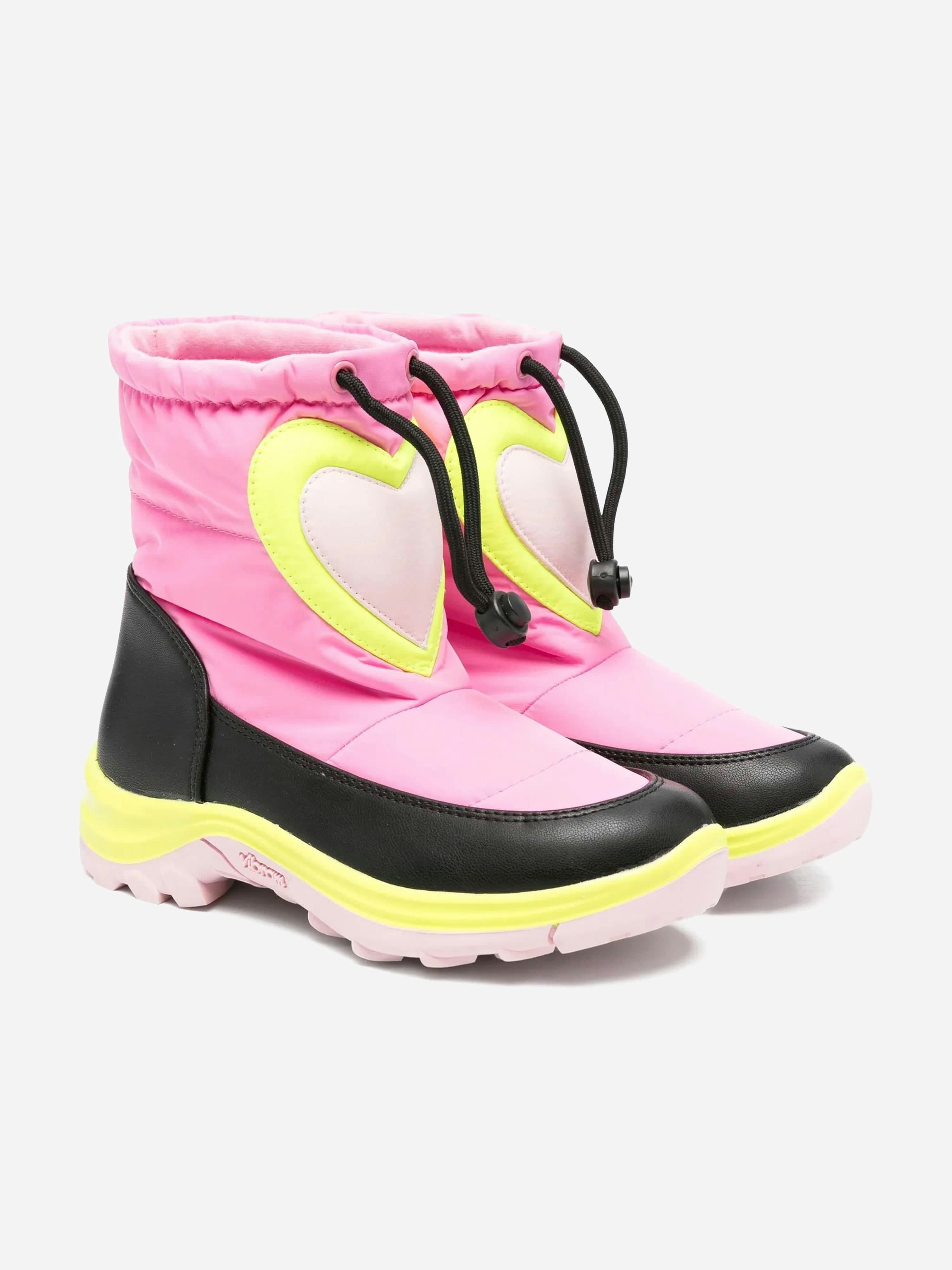 Stella Mccartney Kids Girls Pink Stella Mccartney Heart Snow Boots In - Eu 31 Uk 12.5