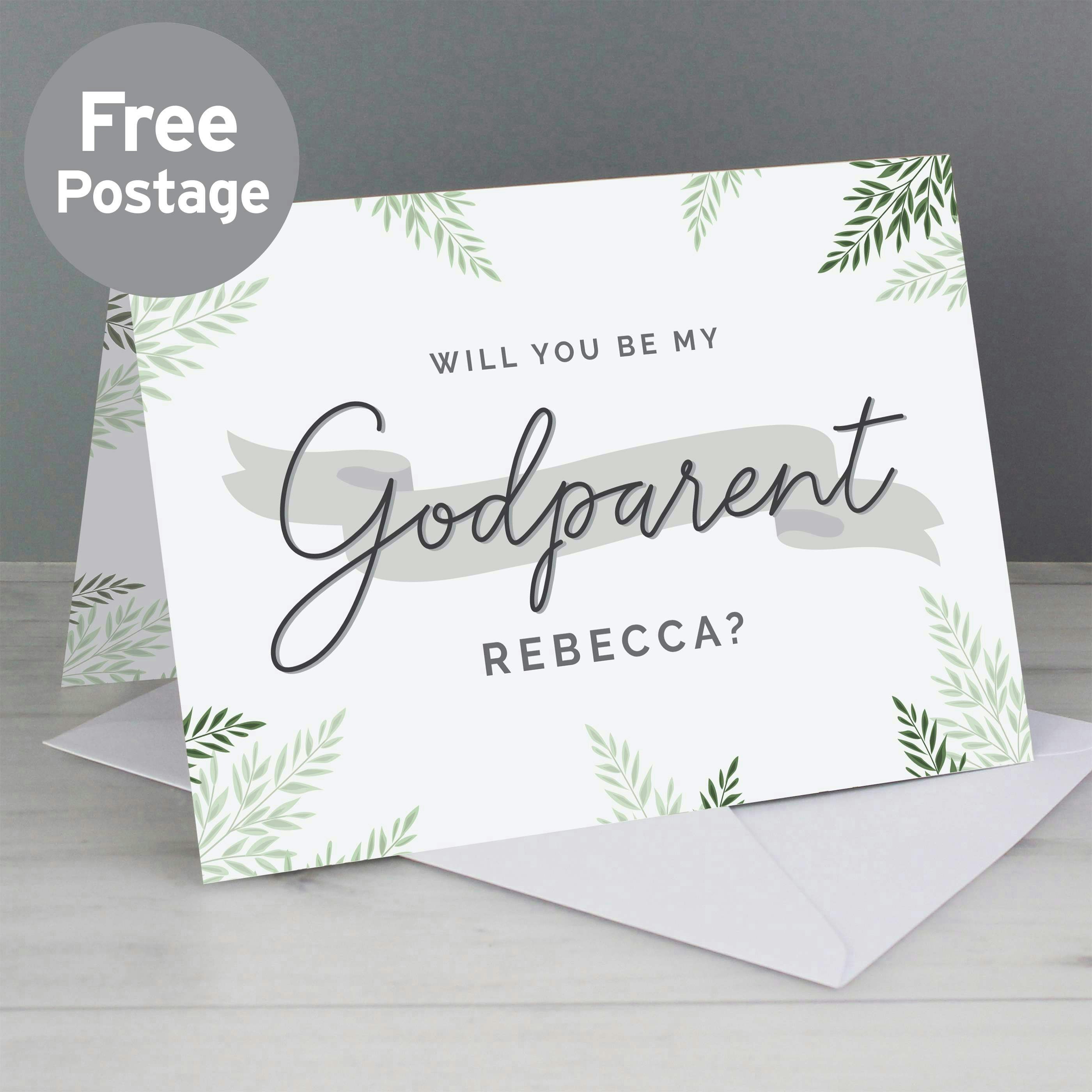 Personalised Memento Company Personalised Godparent Card