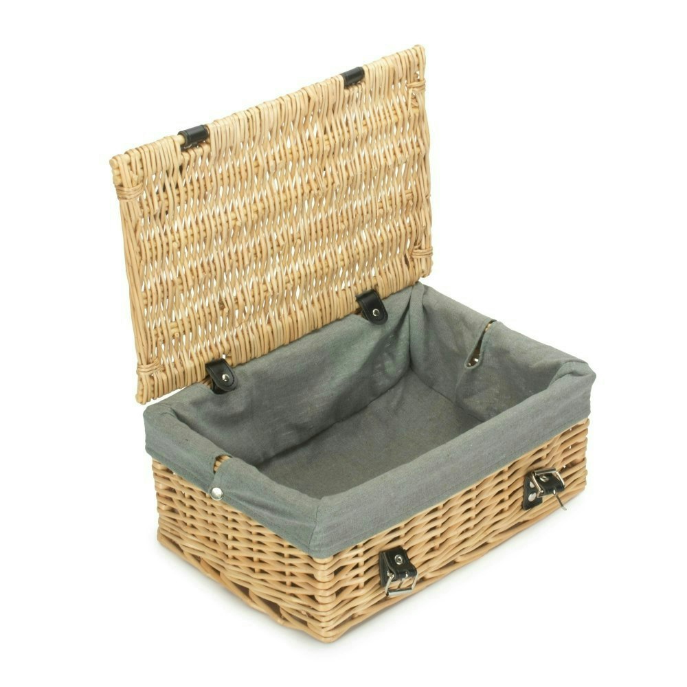 Red Hamper Red/Grey Hamper 36Cm Buff Wicker Empty Picnic Basket