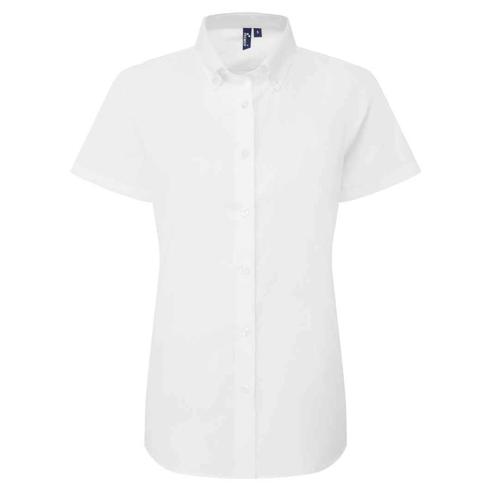 Premier (3Xl, White) Womens/Ladies Supreme Oxford Short-Sleeved Formal Shirt - Image 2