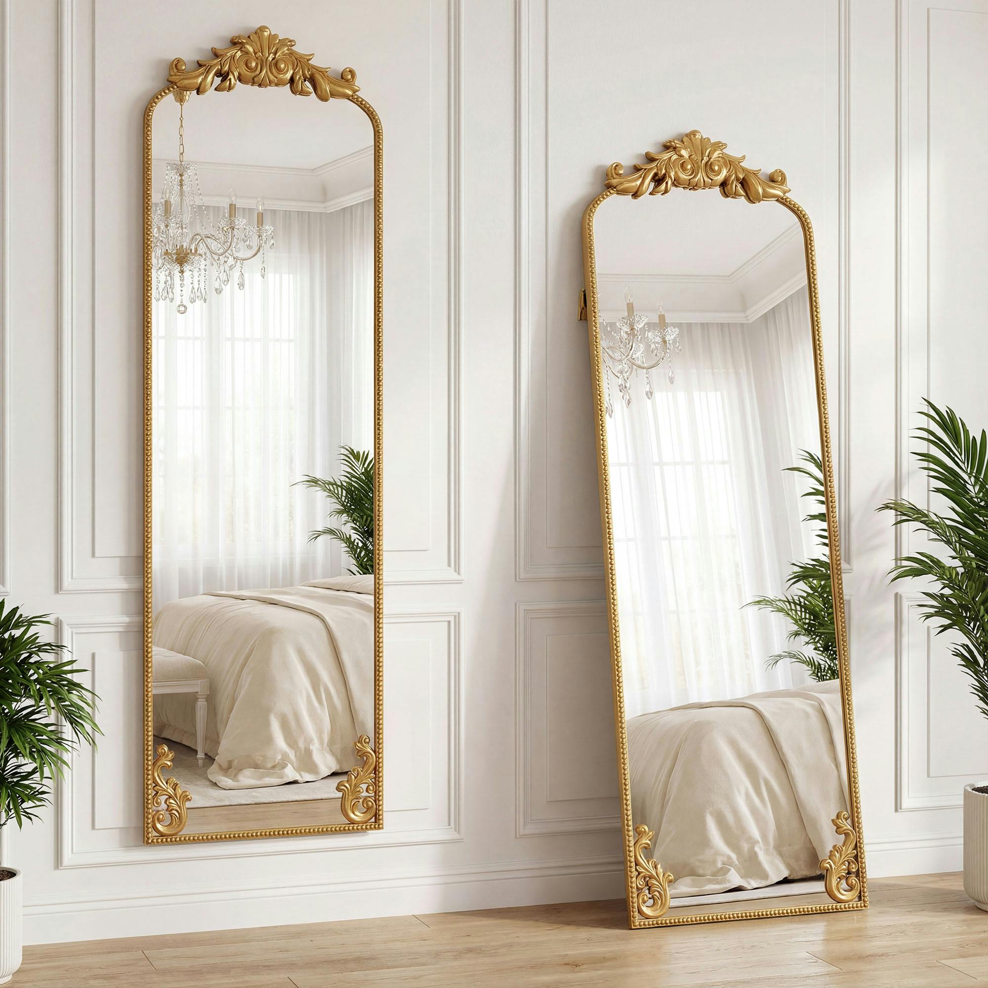 Rackhams Gold 50 X 160 Cm Full Length Mirror With Metal Frame, Tone