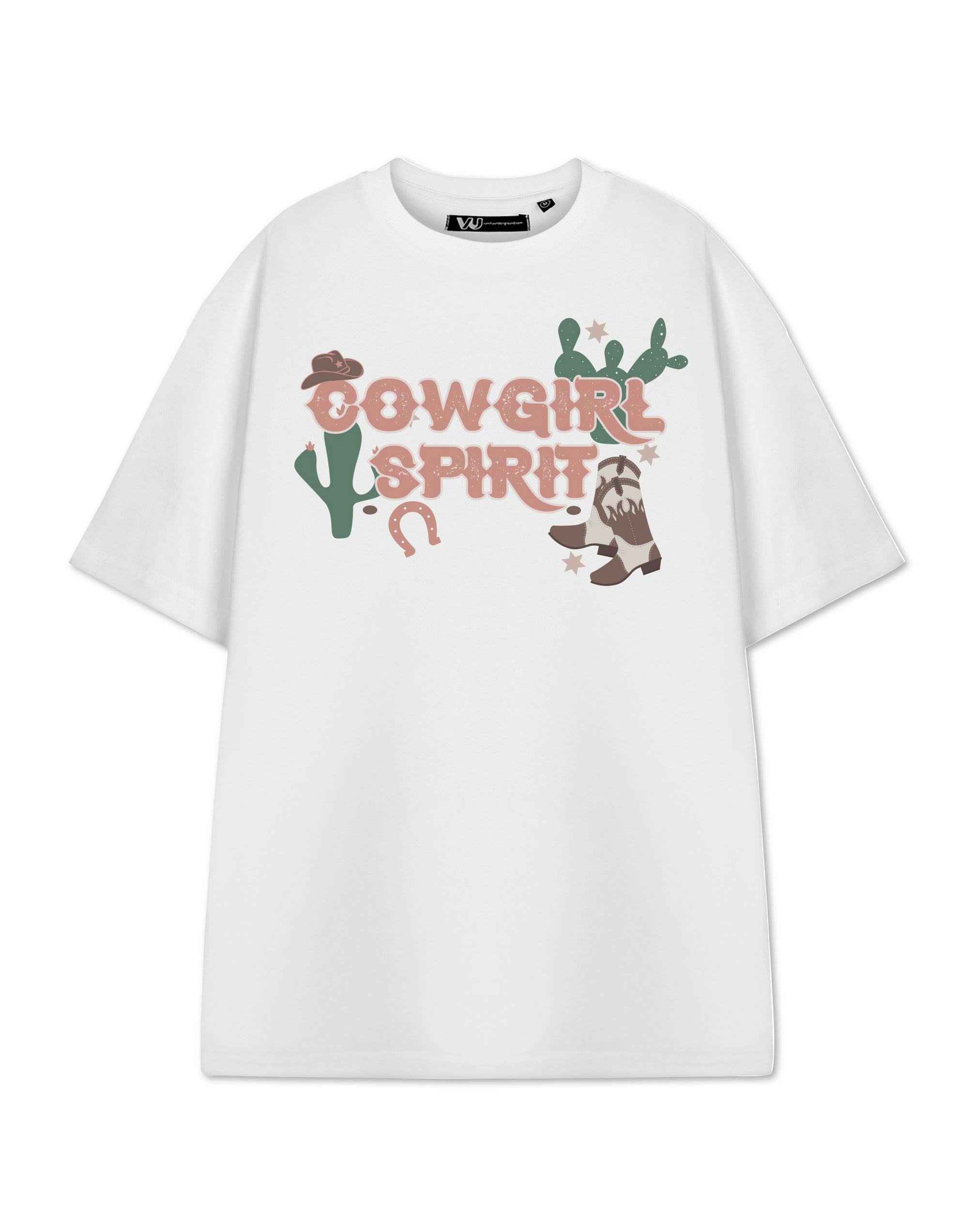 Vanilla Underground Women's White Show Me The Merch Cowgirl Spirit Short Sleeved T-Shirt - Large