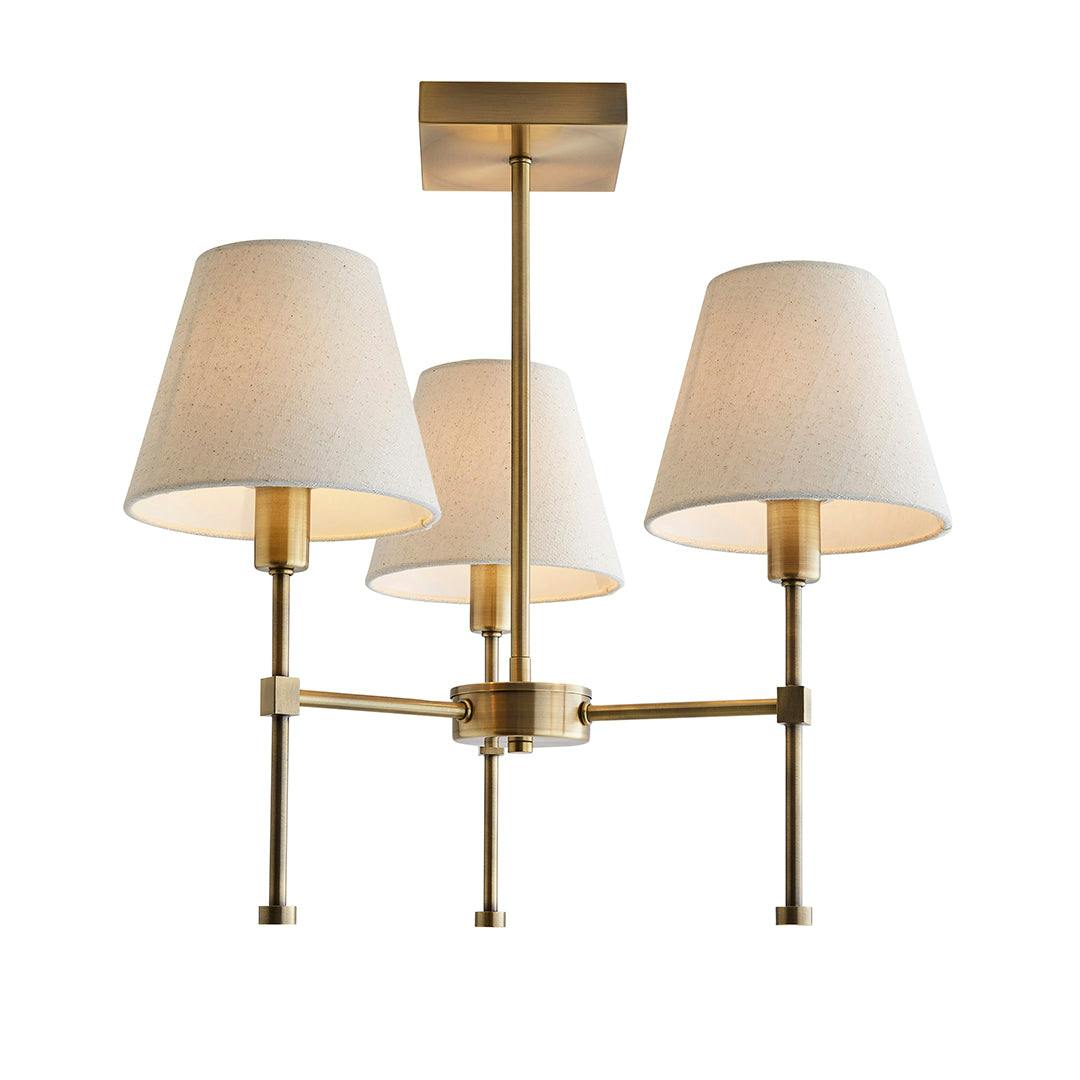 Pagazzi Light Taliah 3- Antique Brass Semi-Flush Ceiling - Image 2