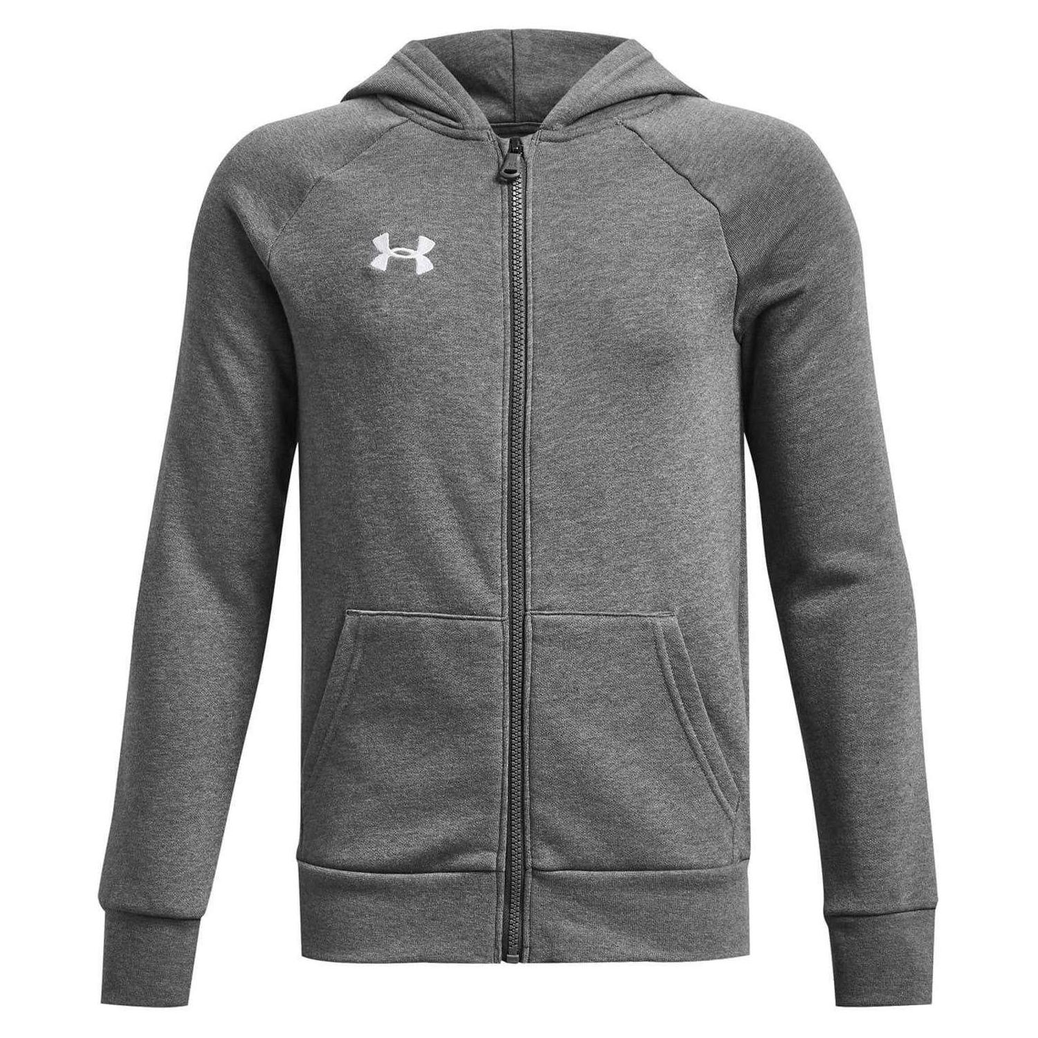 Under Armour Boys Grey Logo Full Zip Hoodie - 13 Years - 60% Cotton/40% Polyester