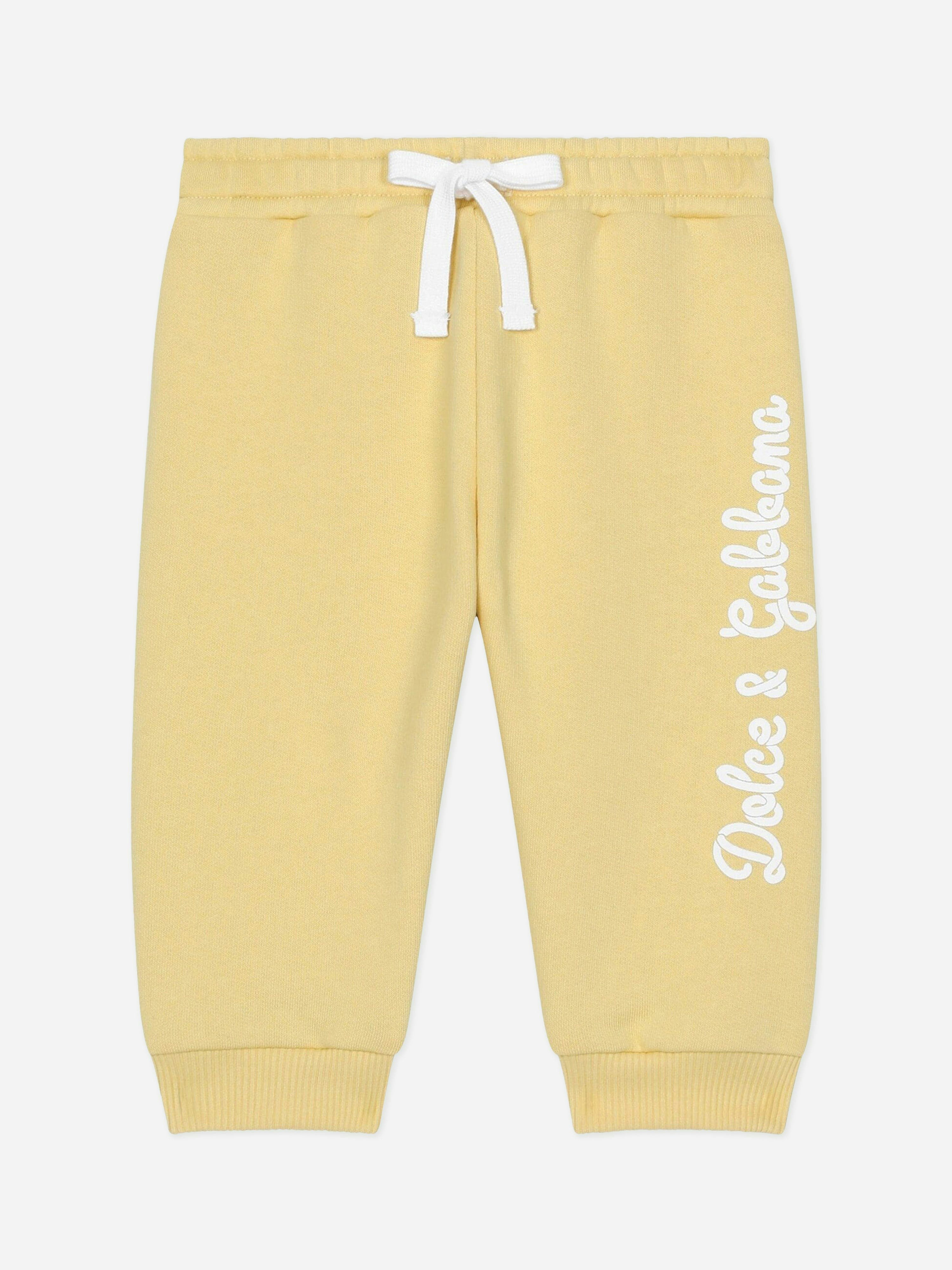 Dolce & Gabbana Kids Yellow Dolce & Gabbana Baby Logo Joggers In - 18 - 24 Mths