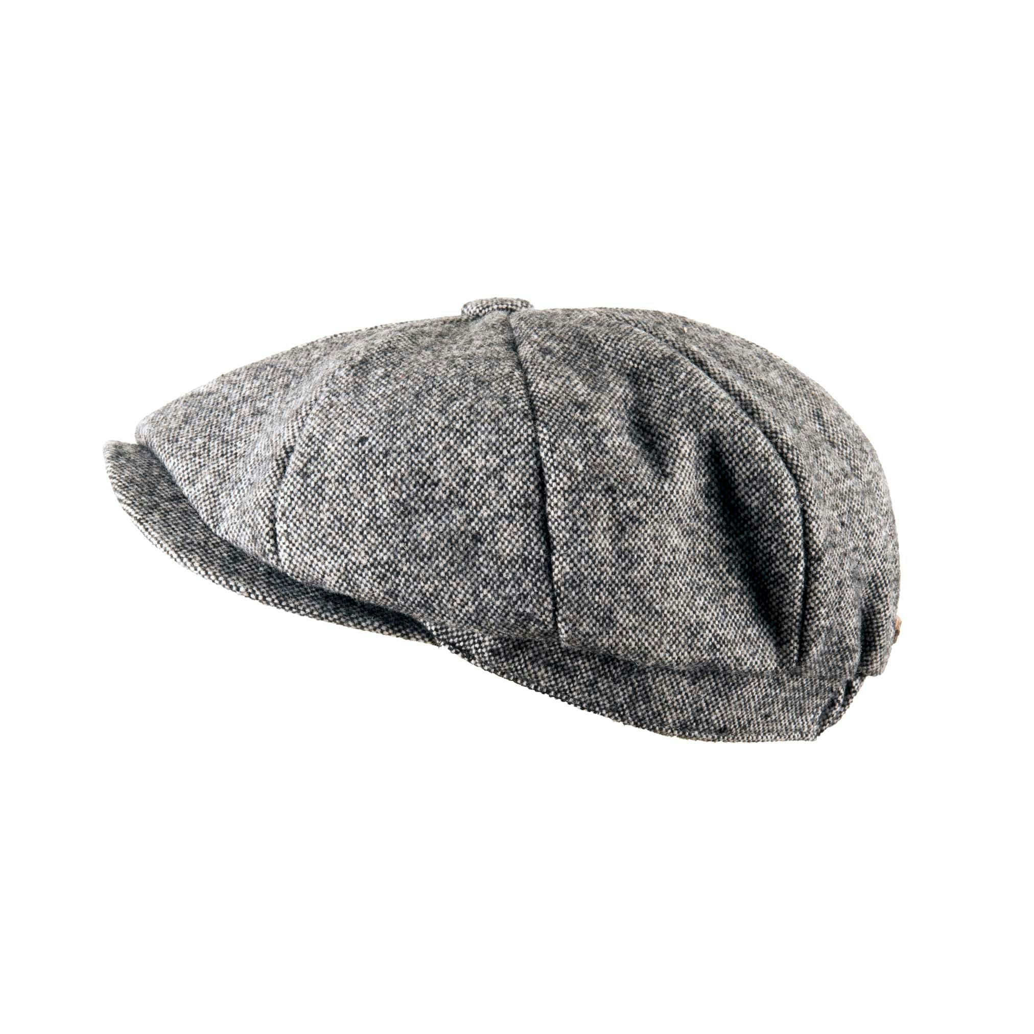 Heritage Traditions Black Carlyle Tweed Herringbone Newsboy Cap - Salt And Pepper