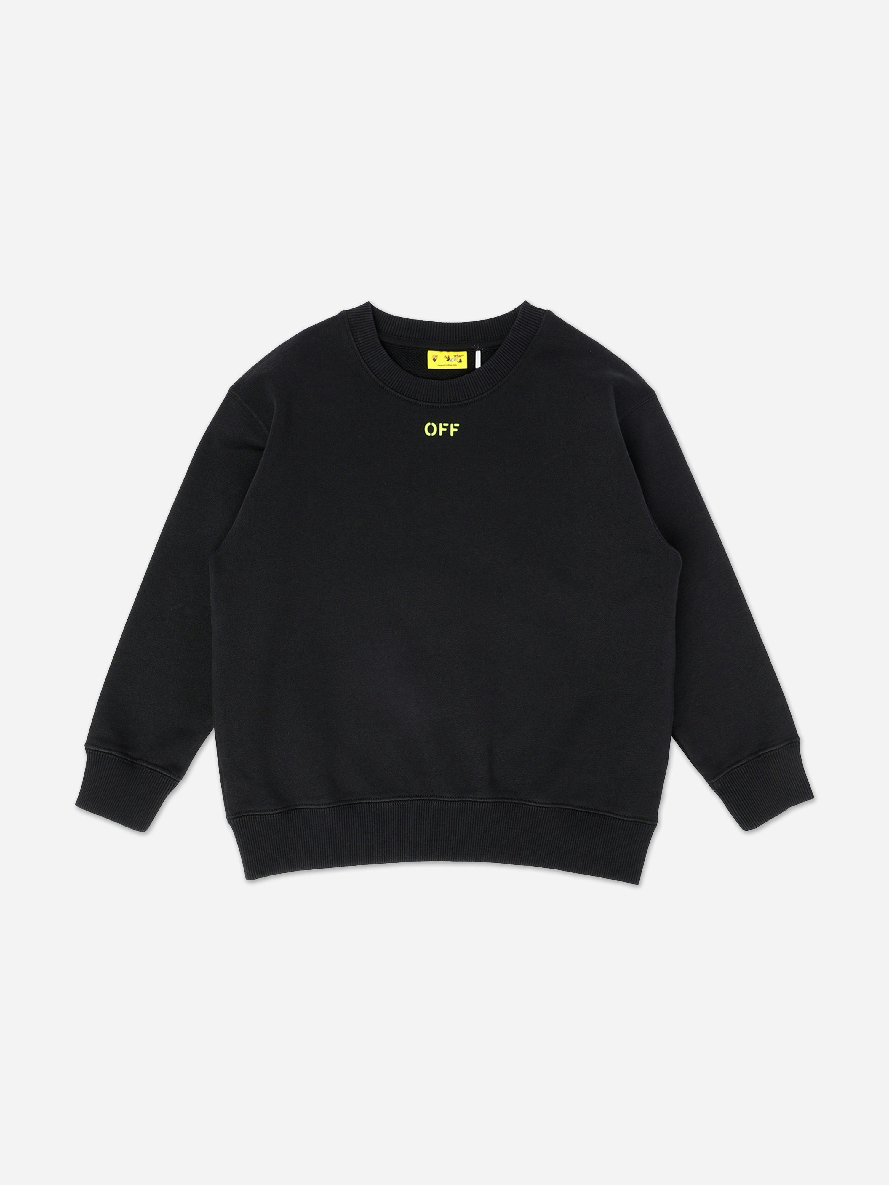 Off-White Boys White/Black Off- Off Diag Crewneck Sweatshirt In - 12 Yrs