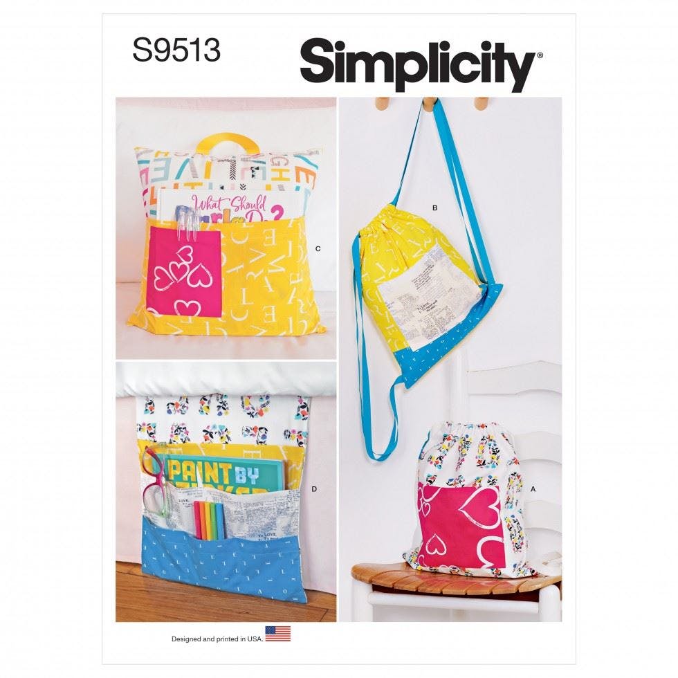 Simplicity Sewing Pattern 9513, Bags Os (One Size Only) - Easy - Os (One Size Only)