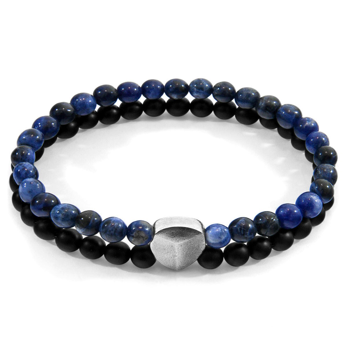 Anchor & Crew Blue/Silver Sodalite Iguazu And Stone Bracelet - L - 23Cm