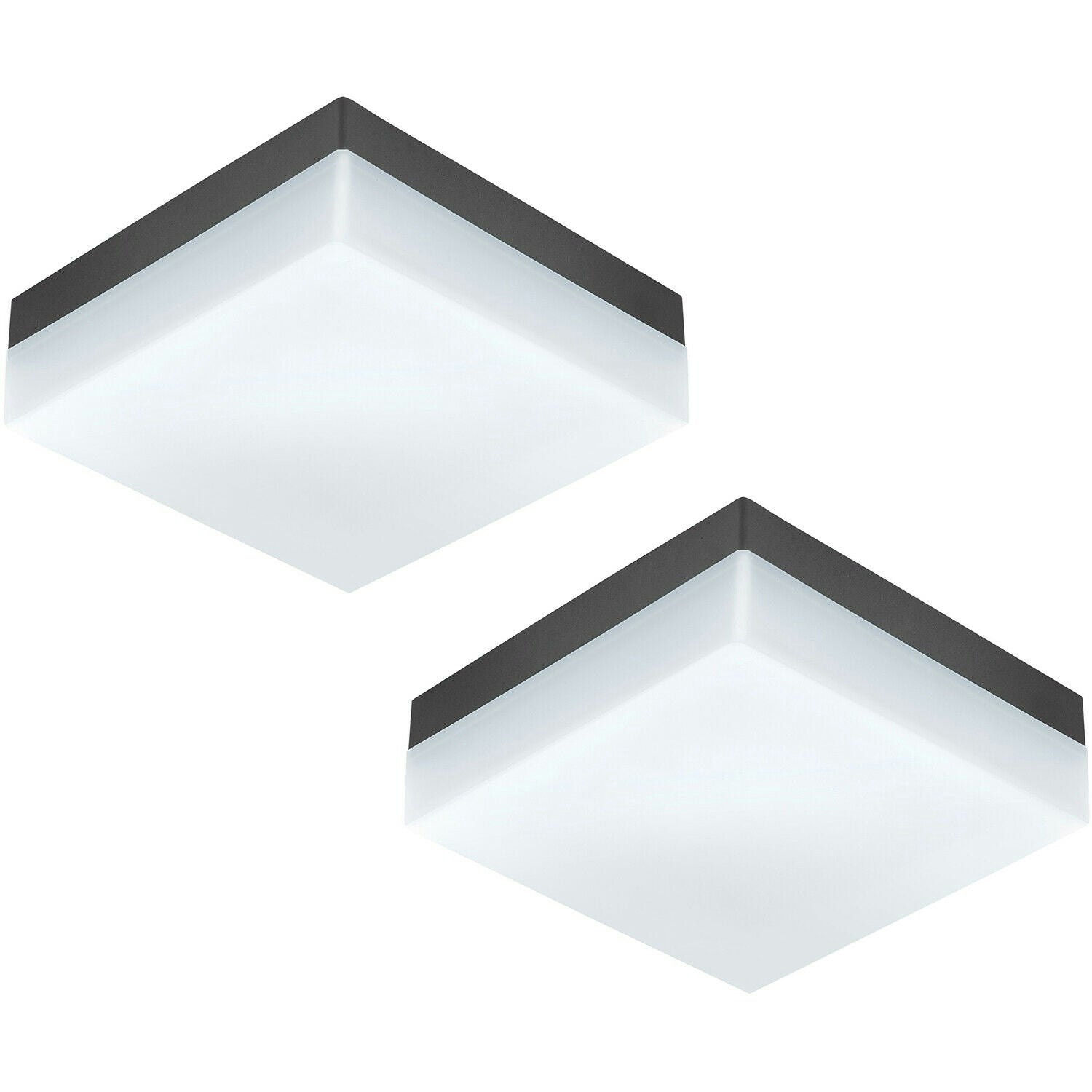 Rackhams Light/Anthracite Pack Ip44 Outdoor Wall Plastic 8.2W Led Porch Lamp Size 2