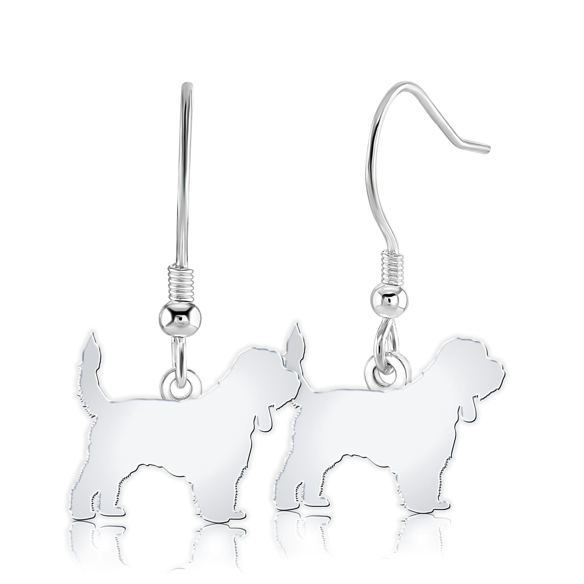 Mylee London Silver Grand Basset Griffon Vendéen Silhouette Earrings - Yes - Hook