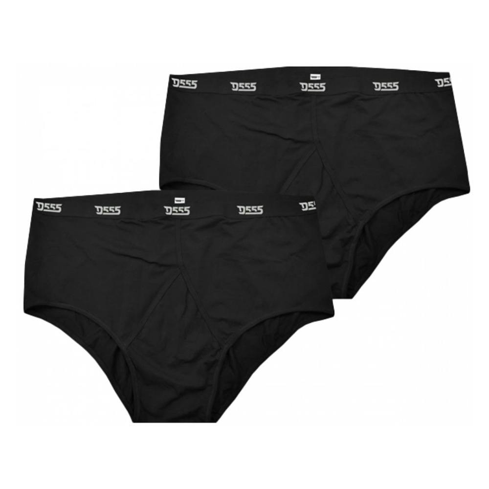 Duke Men's Black D555 Thompson Y Front Briefs (Pack Of 2) - S - 100% Cotton
