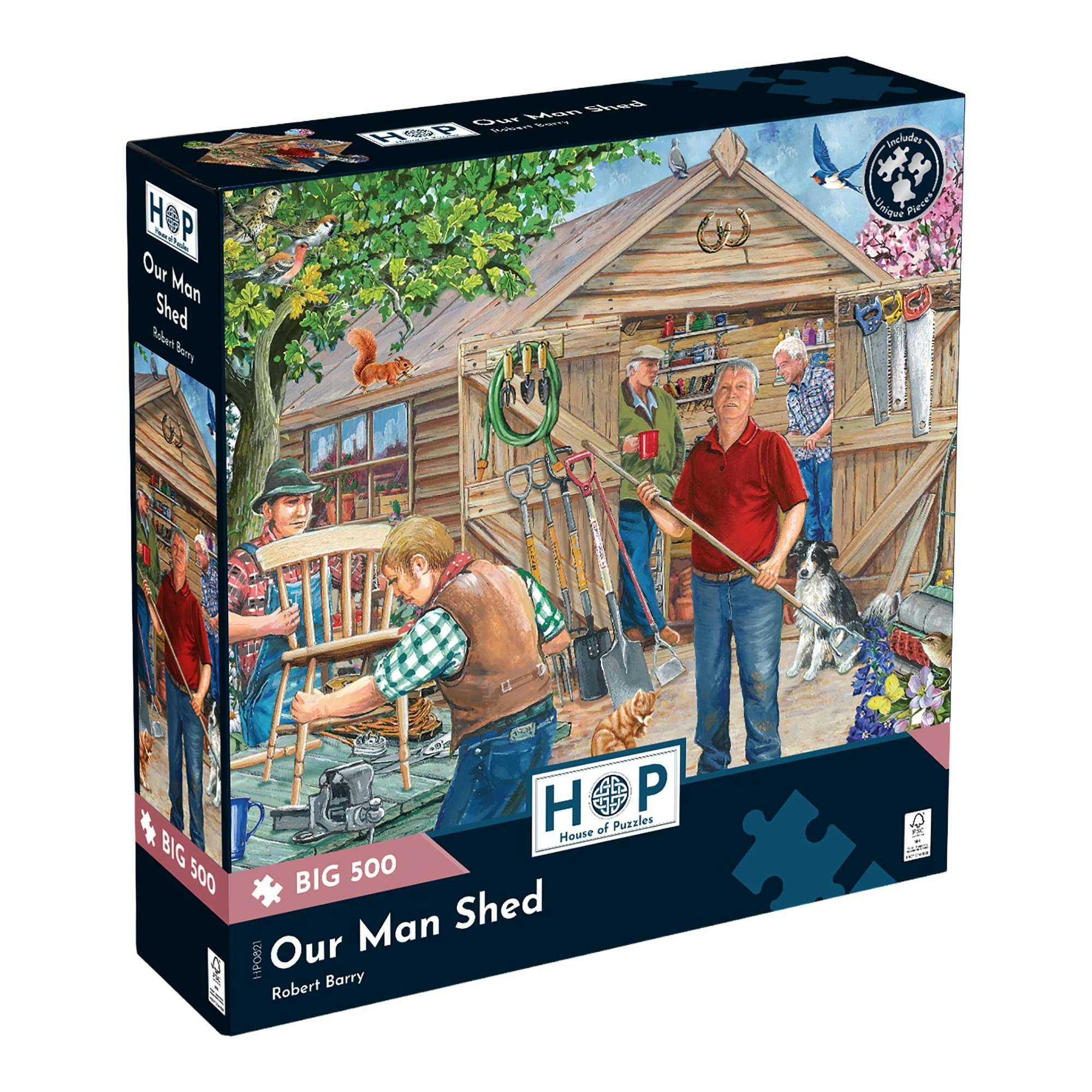 The House Of Puzzles Our Man Shed Big 500 Piece Jigsaw Puzzle
