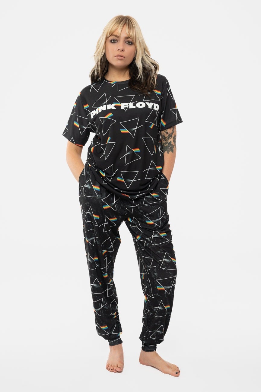 Paradiso Clothing Unisex Pink Floyd Prism Repeat Pyjamas - S