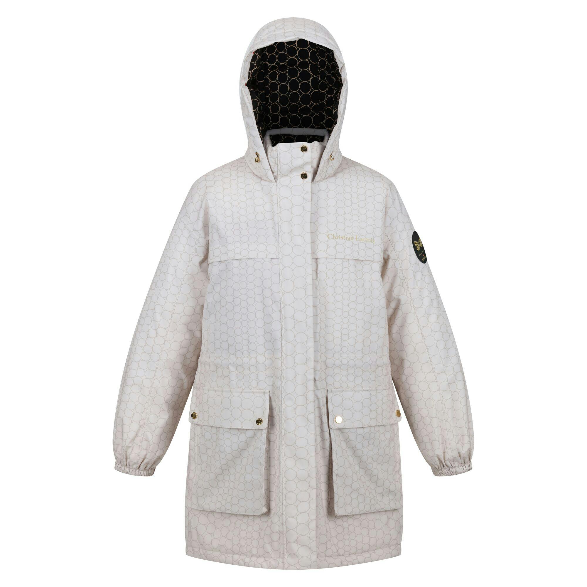 Regatta Women's Beige/Black Christian Lacroix Cailar Pearl Longline Waterproof Jacket - 14 Uk - 100% Polyester