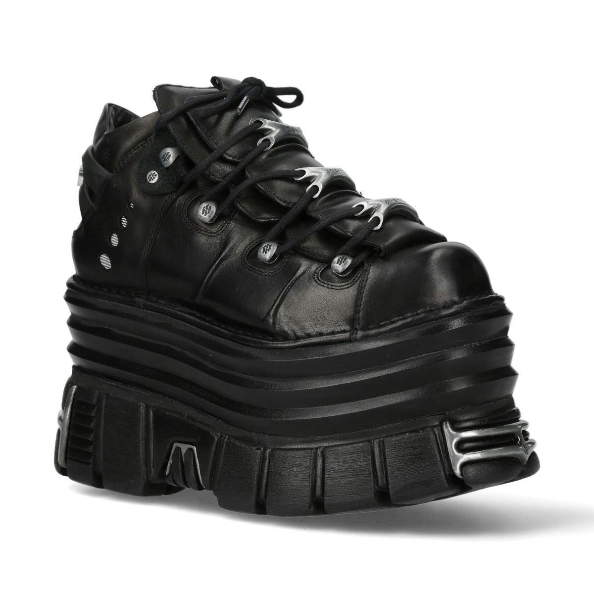 New Rock Unisex Black M-106-C181 Gothic Punk Chunky Platform Ankle Boots - Uk 6 | Eu 39 | Us 8.5