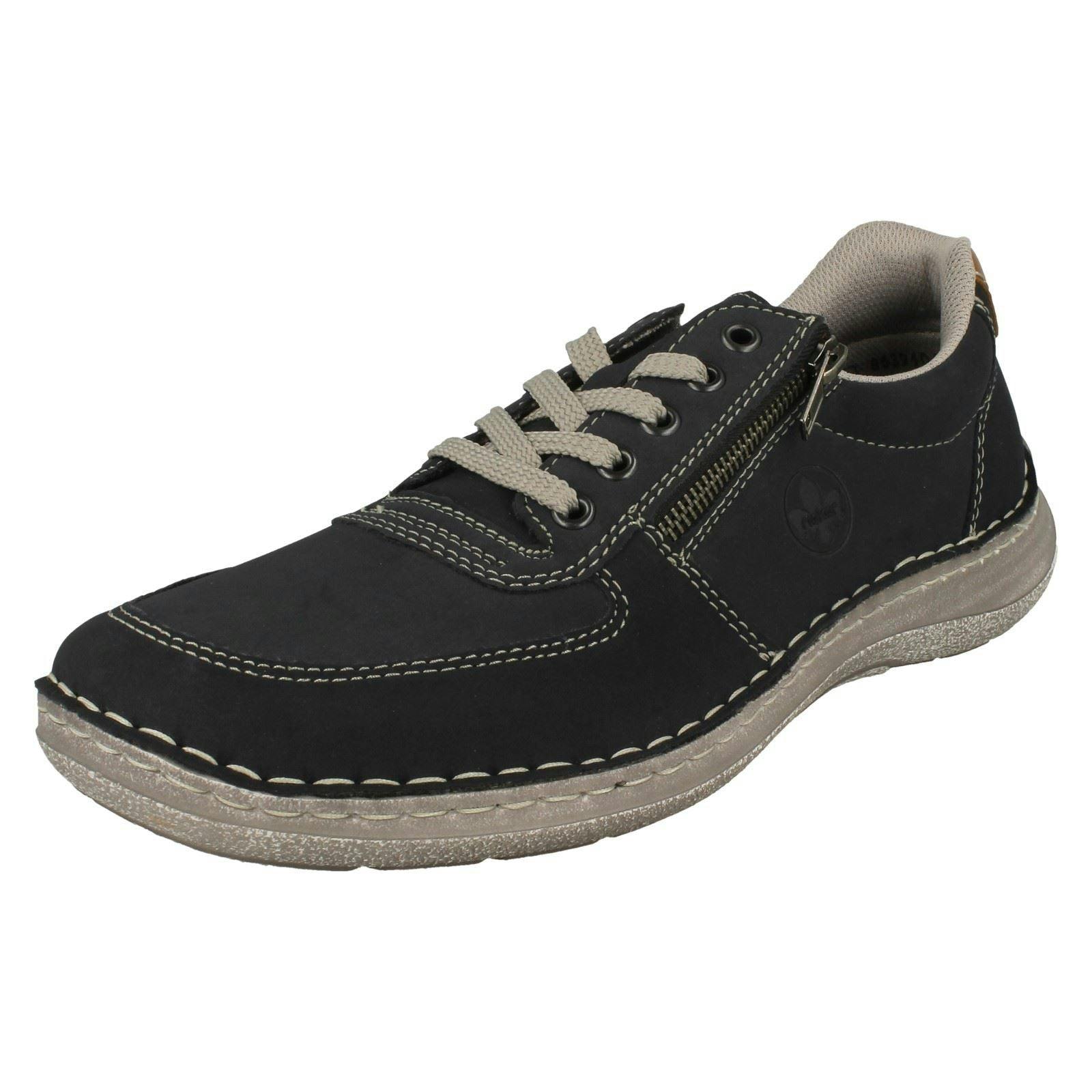 Rieker Men's Blue Zip Detailed Extra Wide Fitting Shoes 03030 - Uk 6.5