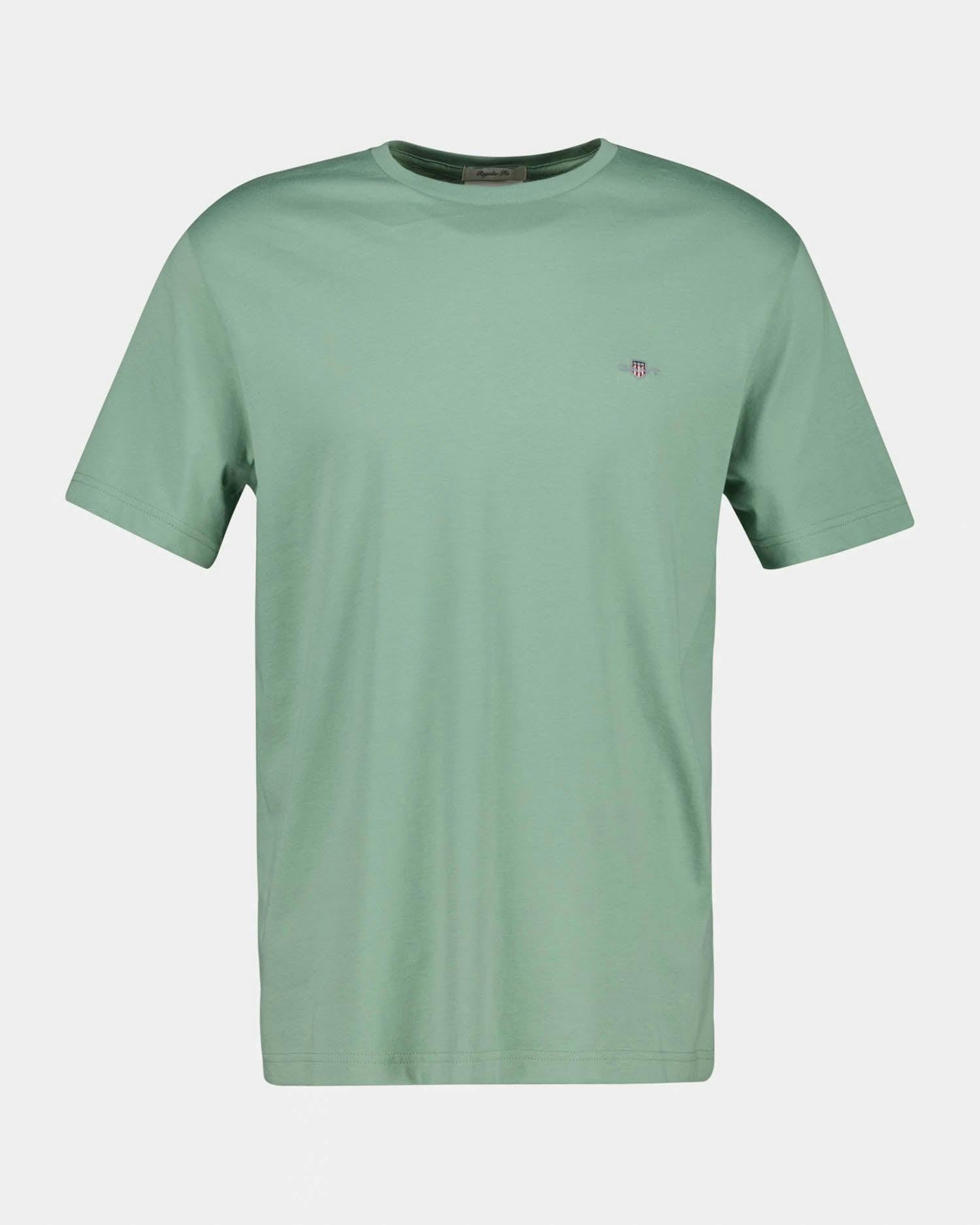 Gant Men's Regular Fit Short Sleeve Shield Logo T-Shirt - 308 Surplus Mint - 308 Surplus Mint - M