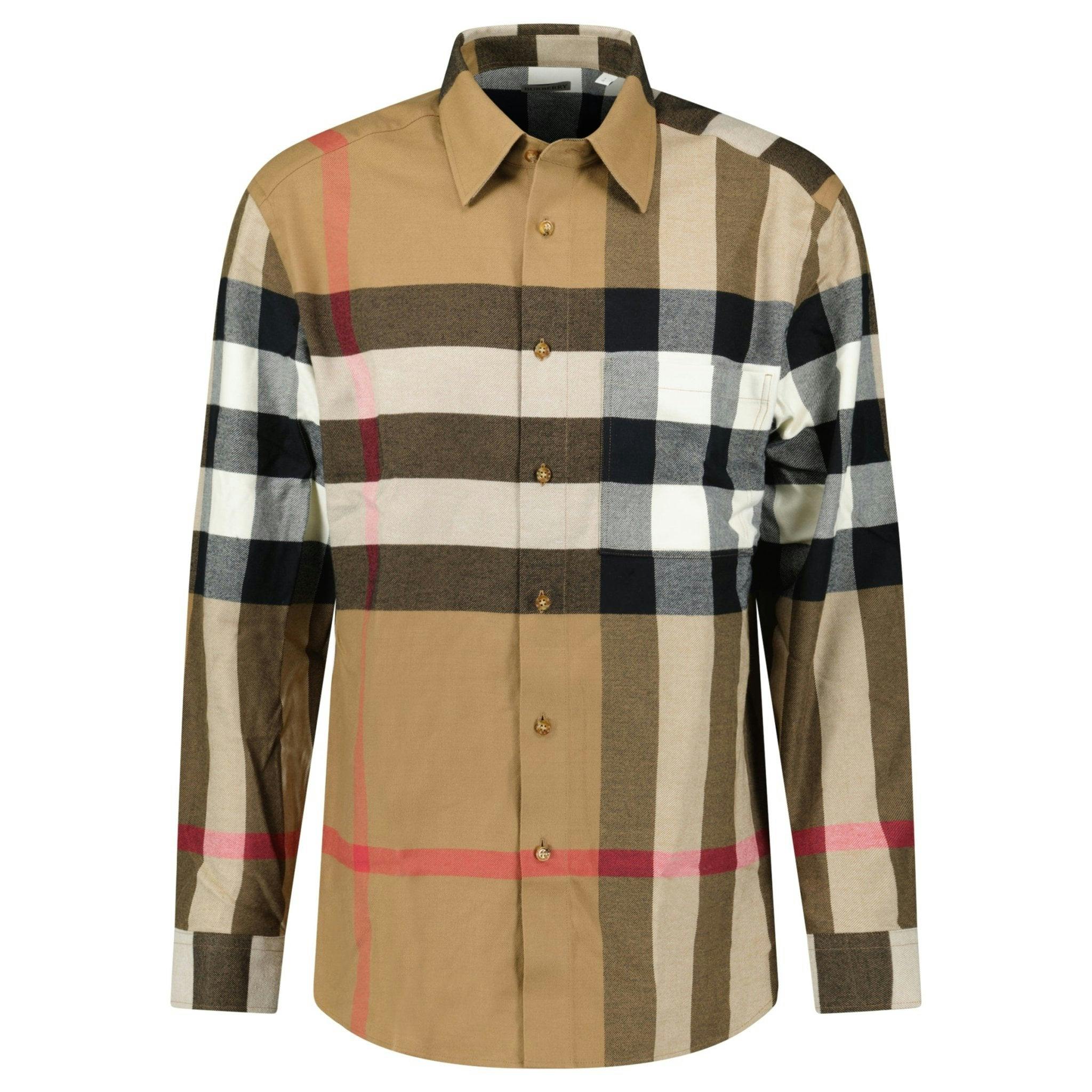 Burberry Brown 'Claverdon' Check Shirt In Taupe - Xl