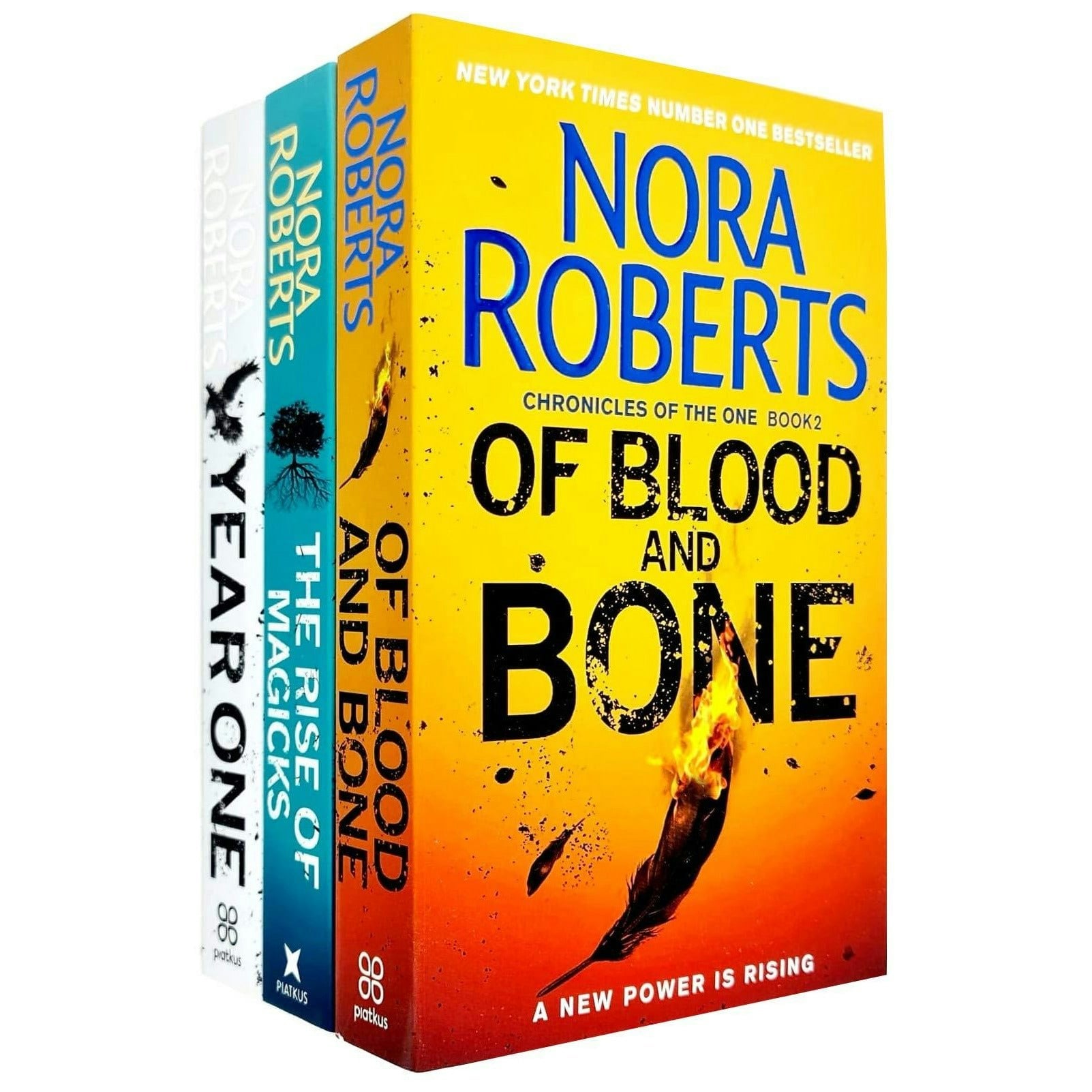 Piatkus Chronicles Of The One 3 Book Set By Nora Roberts Year One, Of Blood And Bone, The Rise Of Magicks