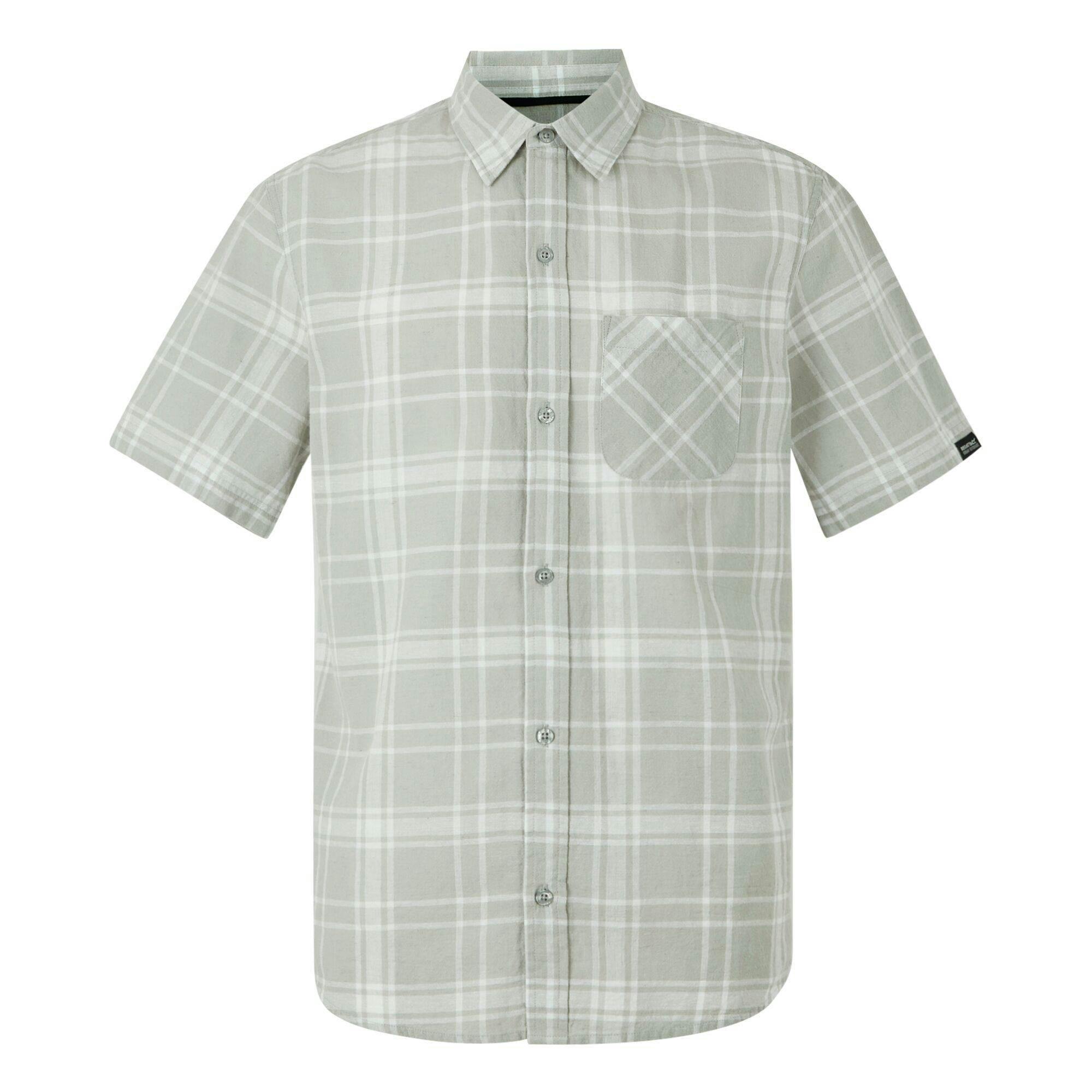 Regatta Men's Silver/Grey Loran Checked Shirt - S - 100% Mixed