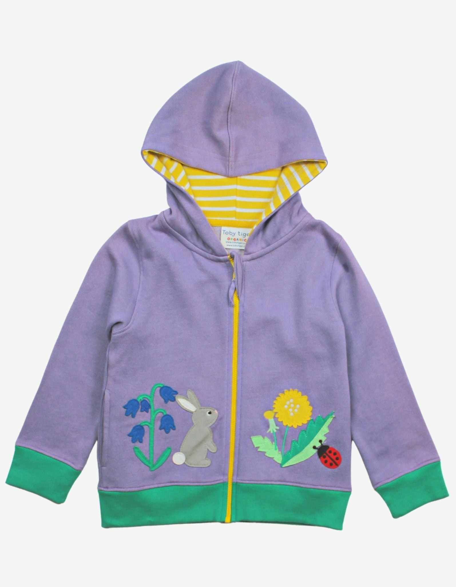 Toby Tiger Organic Spring Applique Hoodie - 12-18M / 86Cm