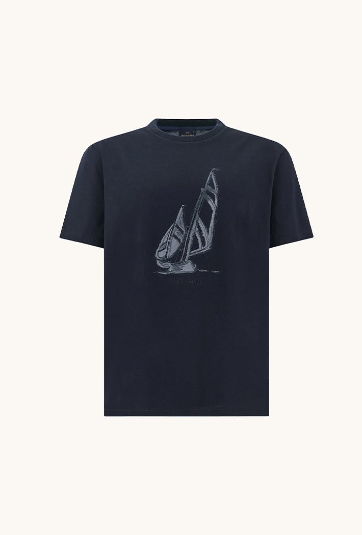 Paul & Shark Men's Structured Cotton Jersey T-Shirt With Graphic Print - Medium - Image 4