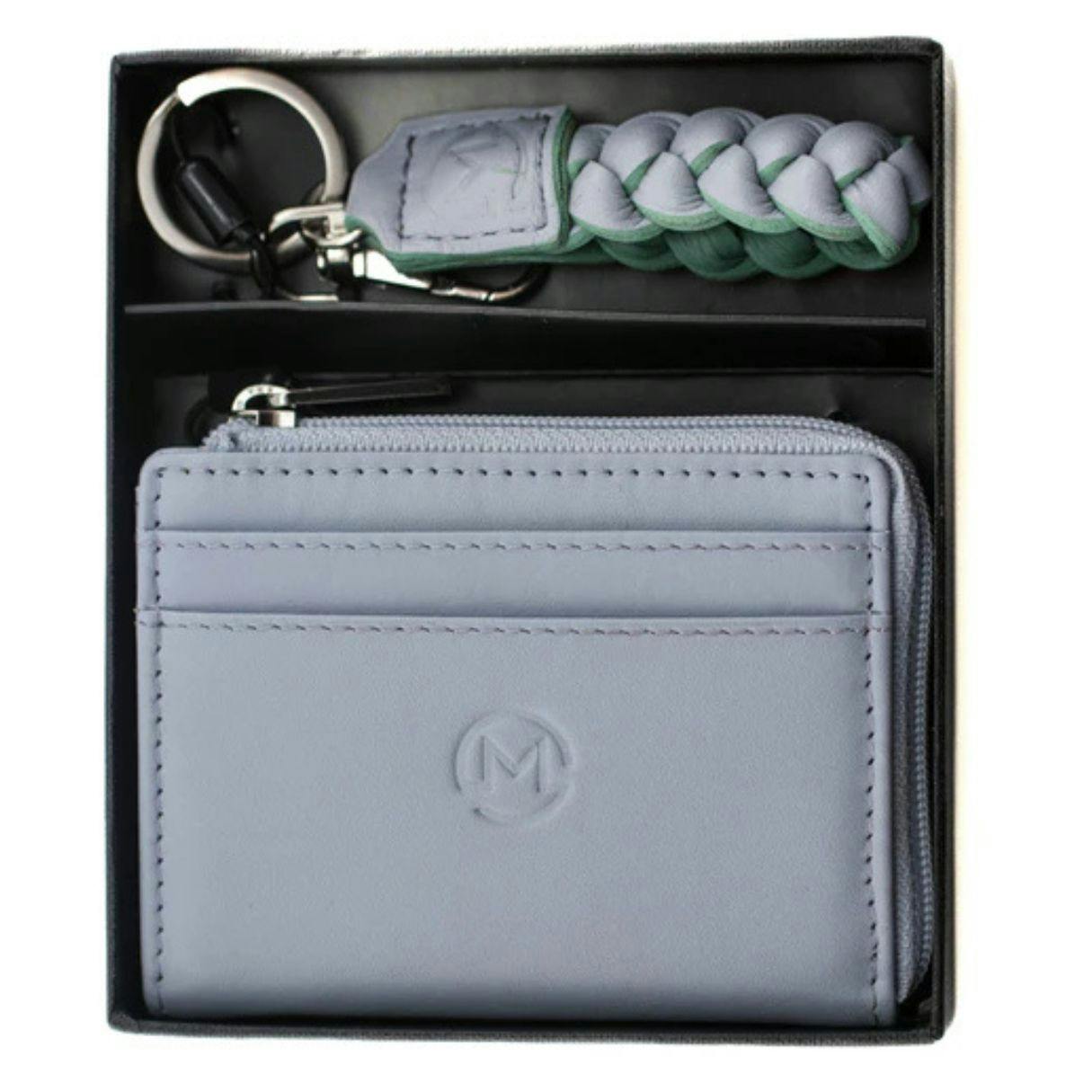 Mala Leather Women's Blue Leather Boxed Giftset - Purse & Keyring