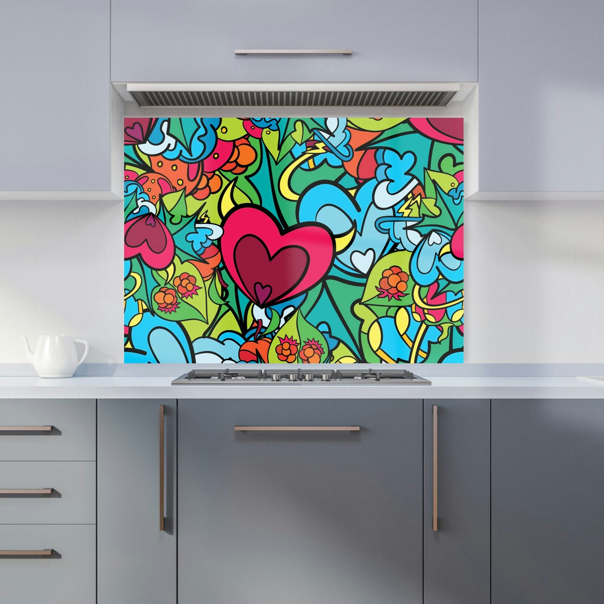 Warren Reed - Designer Hippie Psychedelic Pattern Kitchen Splashback - W900mm X H650mm