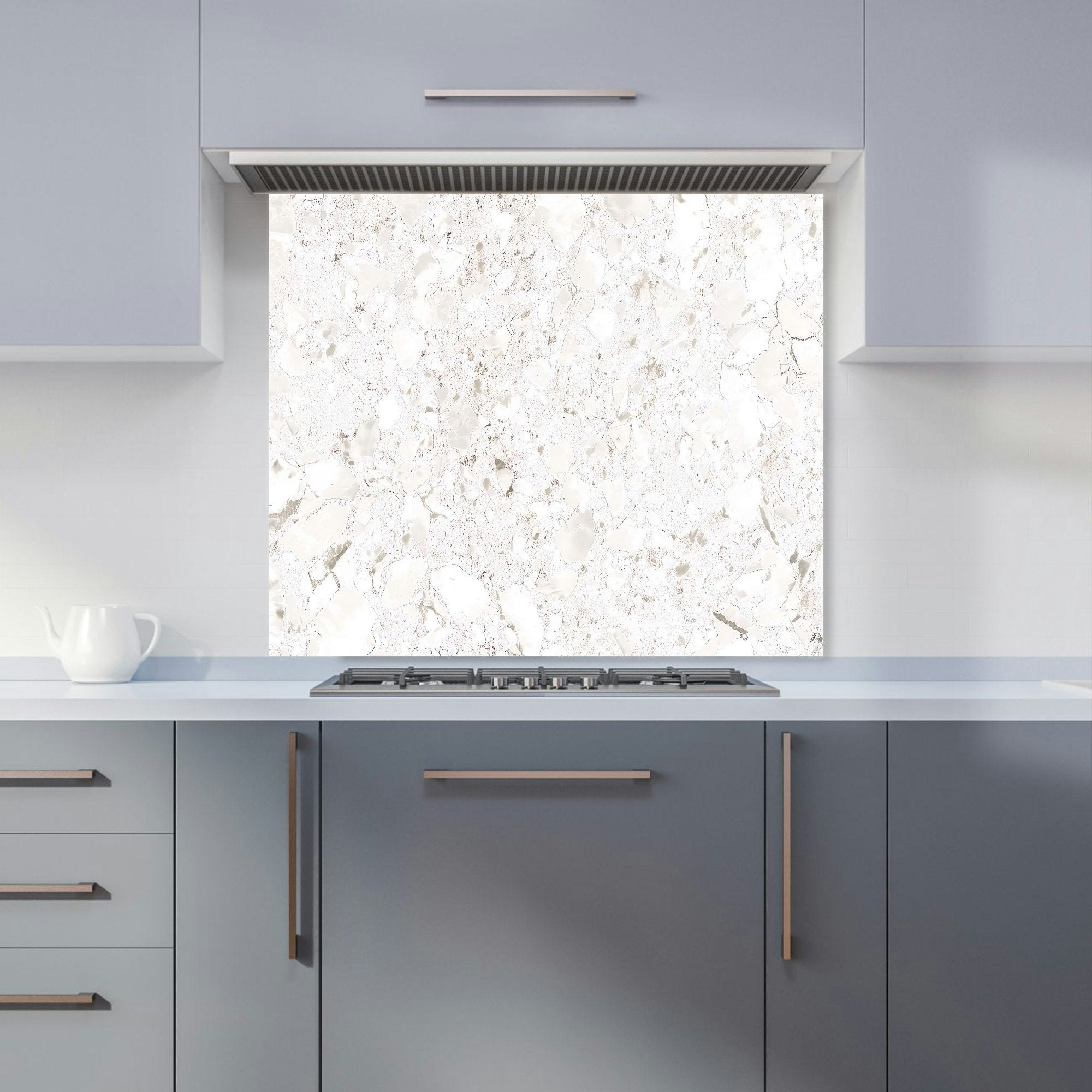 Warren Reed White - Designer Off Quartz Effect Kitchen Splashback - W900mm X H750mm