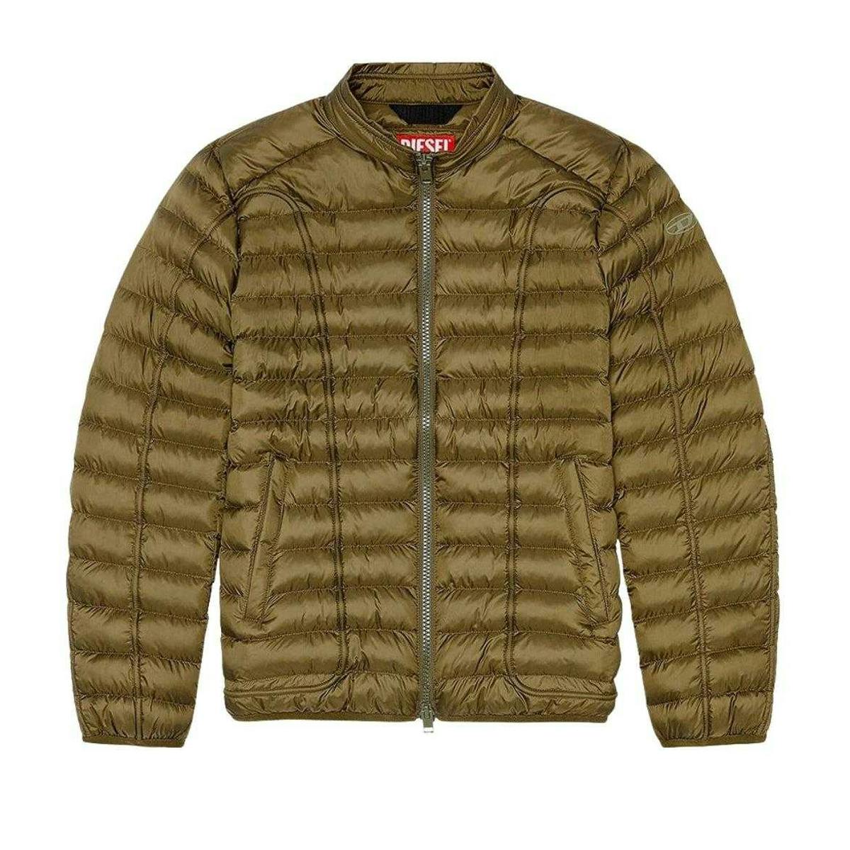 Diesel Unisex Green Adult Quilted Jacket - Xxl - 100% Polyester