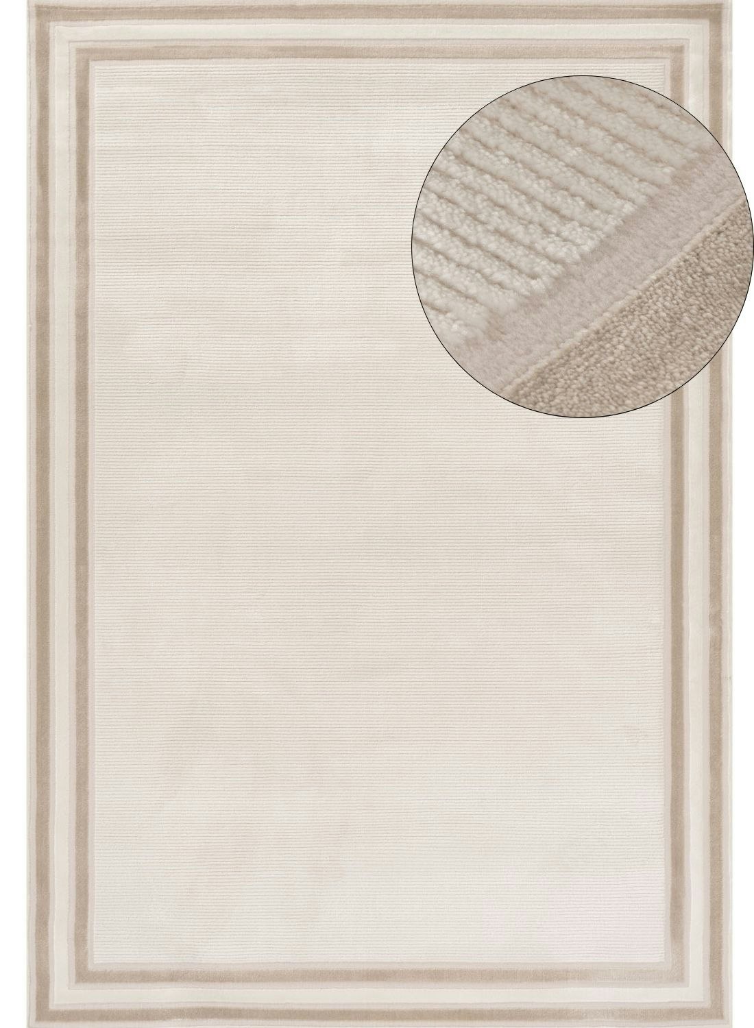 Rackhams Cream/Beige Carmel - Bordered Rug | 6060 - 80X150 Cm