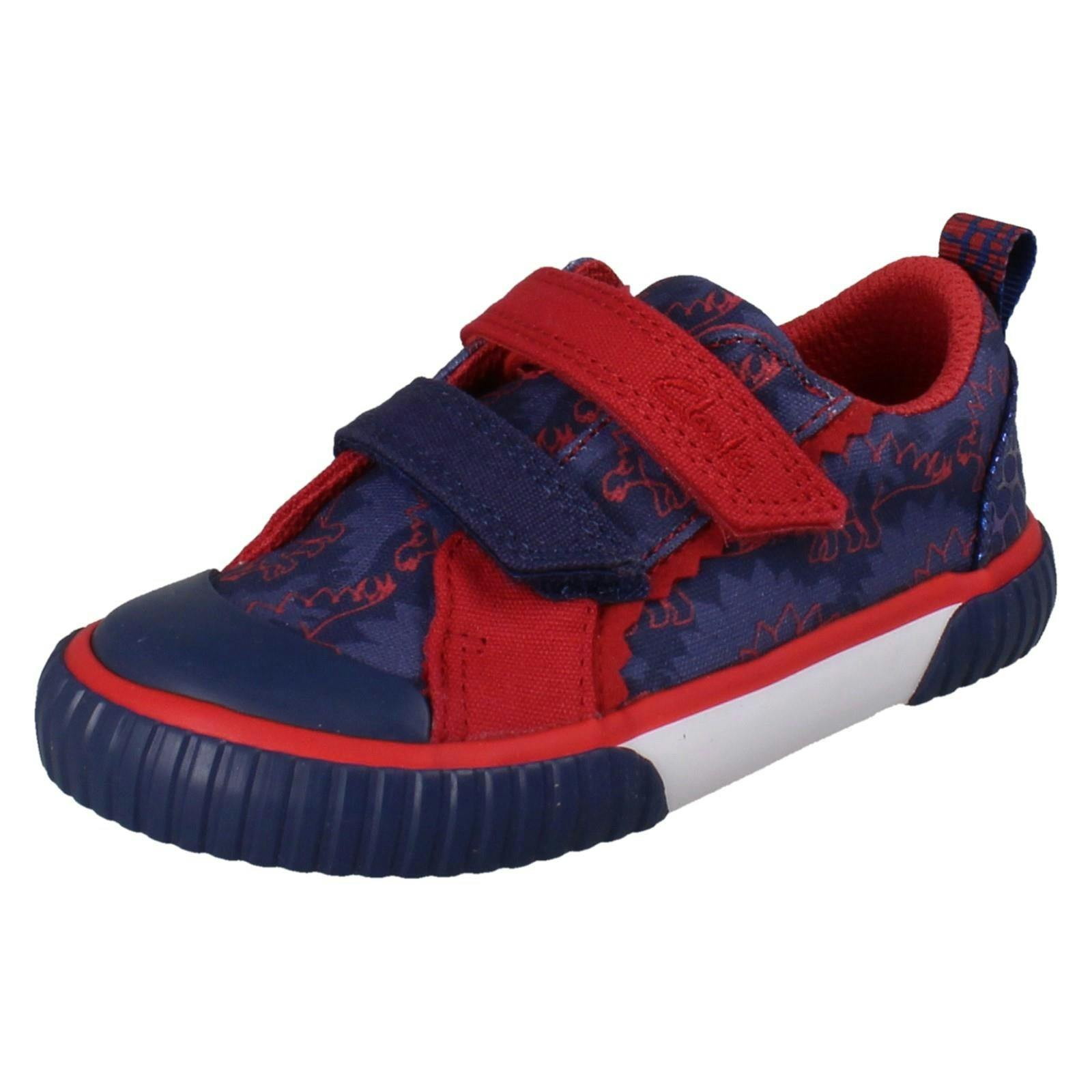 Clarks Boys Red Canvas Foxing Tri - Navy/ (Multi) - Uk 4.5 Infant - F