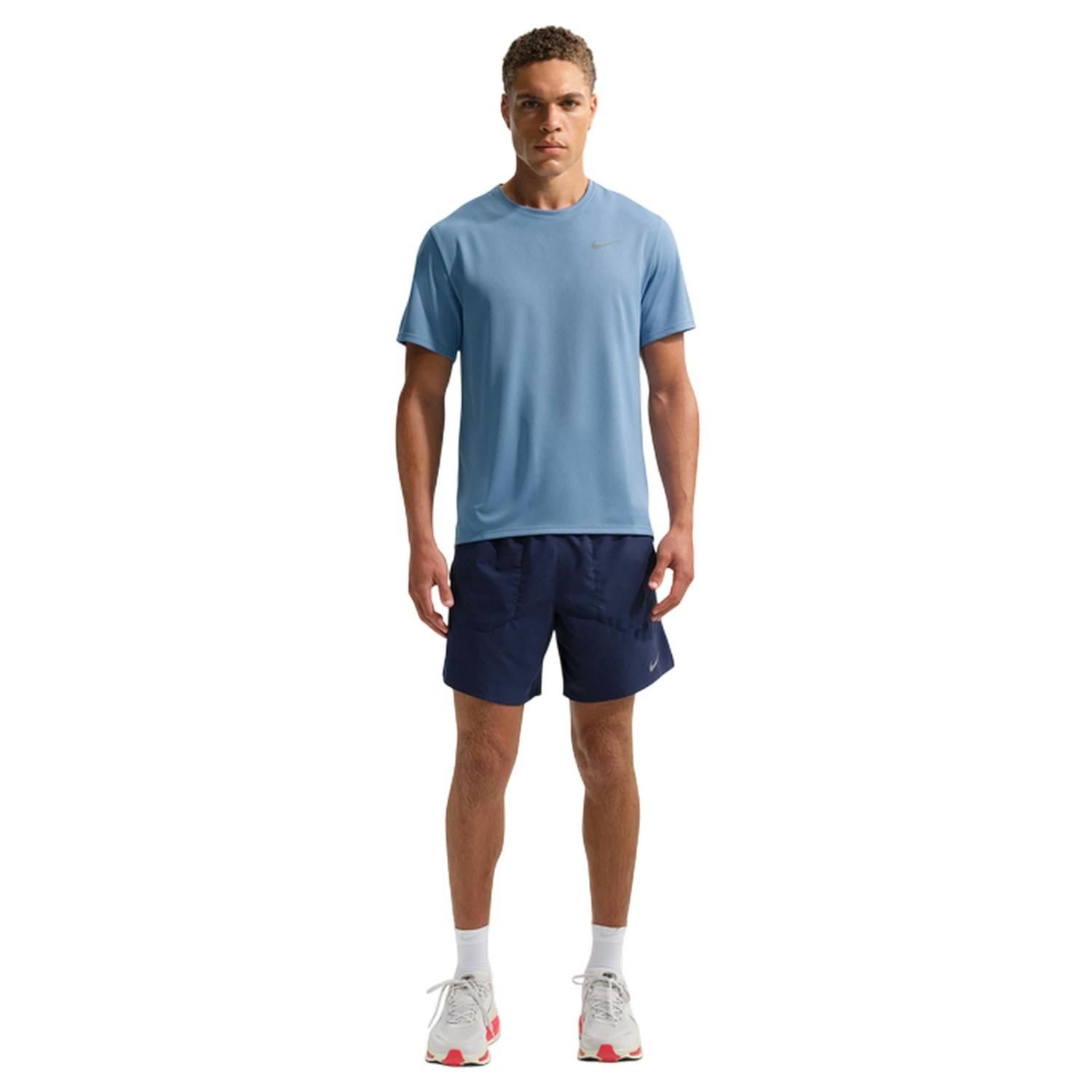 Nike Men's Blue Miler Swoosh Reflective Detail T-Shirt - Xl - 100% Polyester