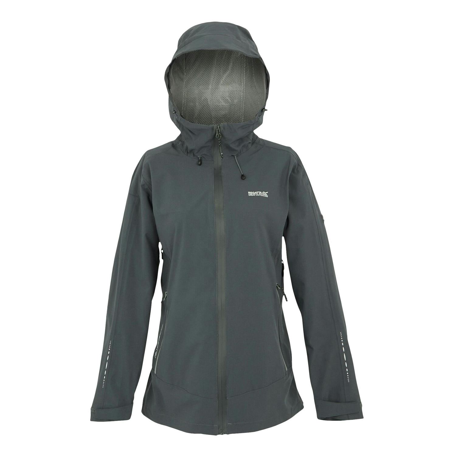 Regatta Women's Grey Okara Waterproof Jacket - Seal /Cloudy - Seal /Cloudy - 8 Uk - 100% Mixed