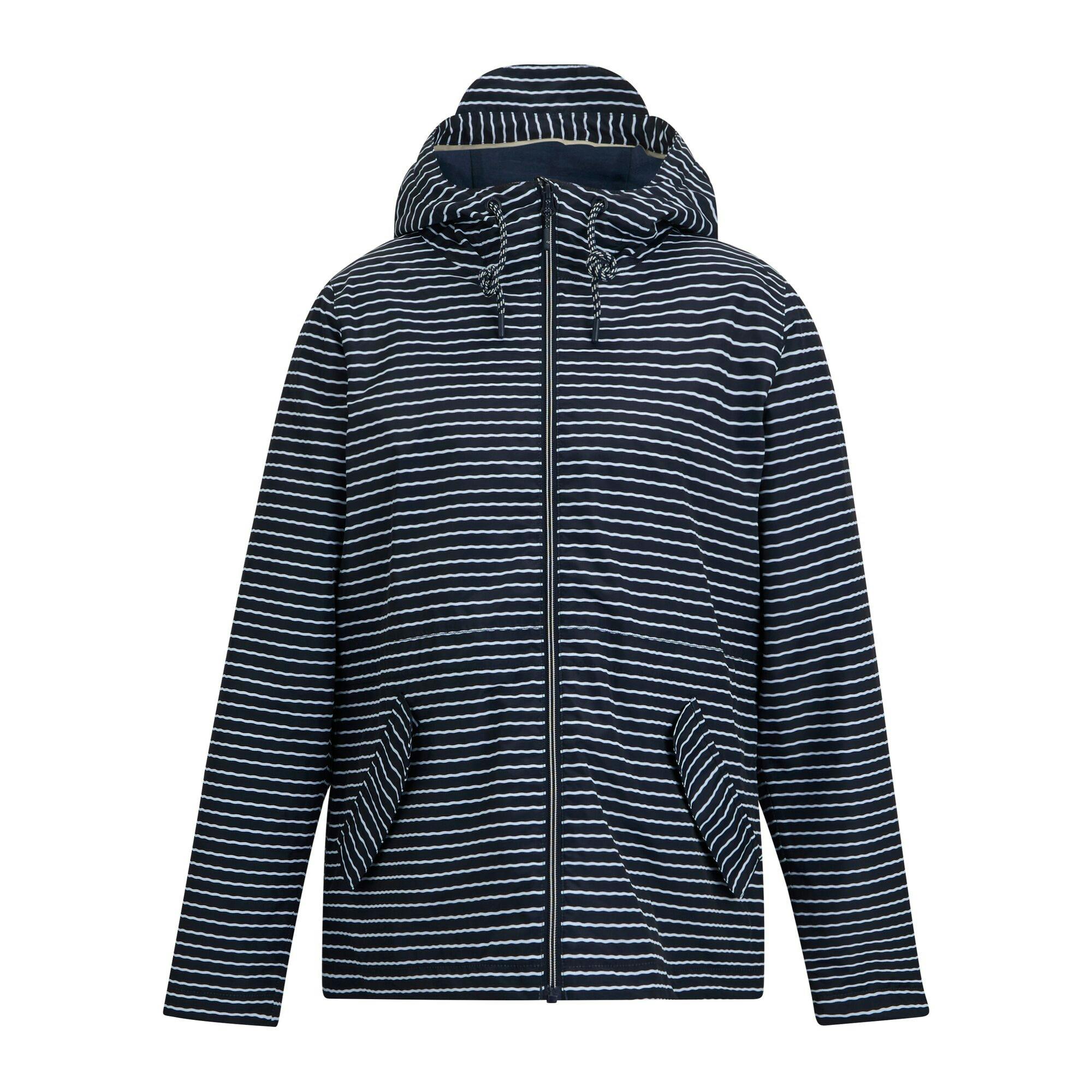 Regatta Women's White Bayletta Contrast Striped Waterproof Jacket - Navy/ - 20 Uk - Navy/ - 62% Polyester/38% Recycled Polyester