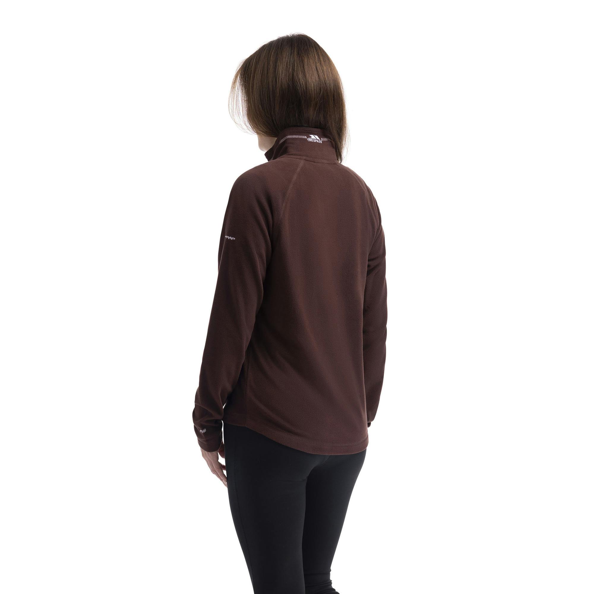 Trespass Women's Brown Skylar Fleece Top In | Size: 2XS - Image 2