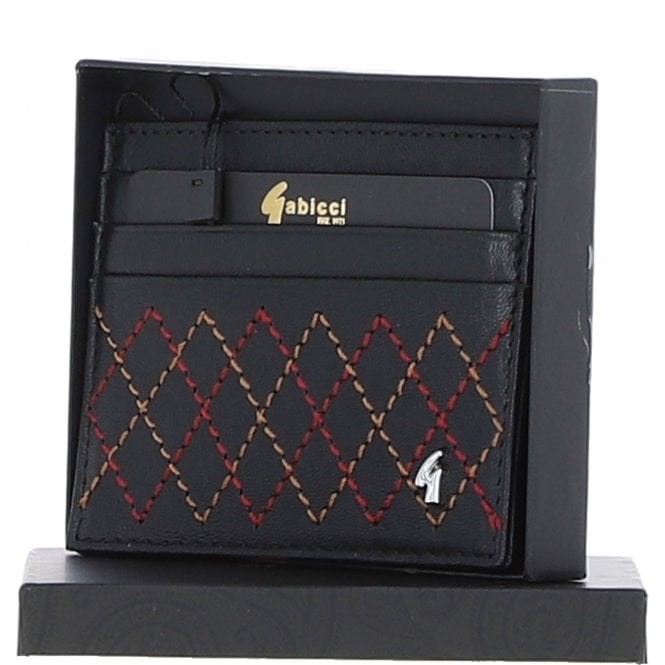 Gabicci Black Real Leather Card Holder: Gb-139-As - One Size - Leather