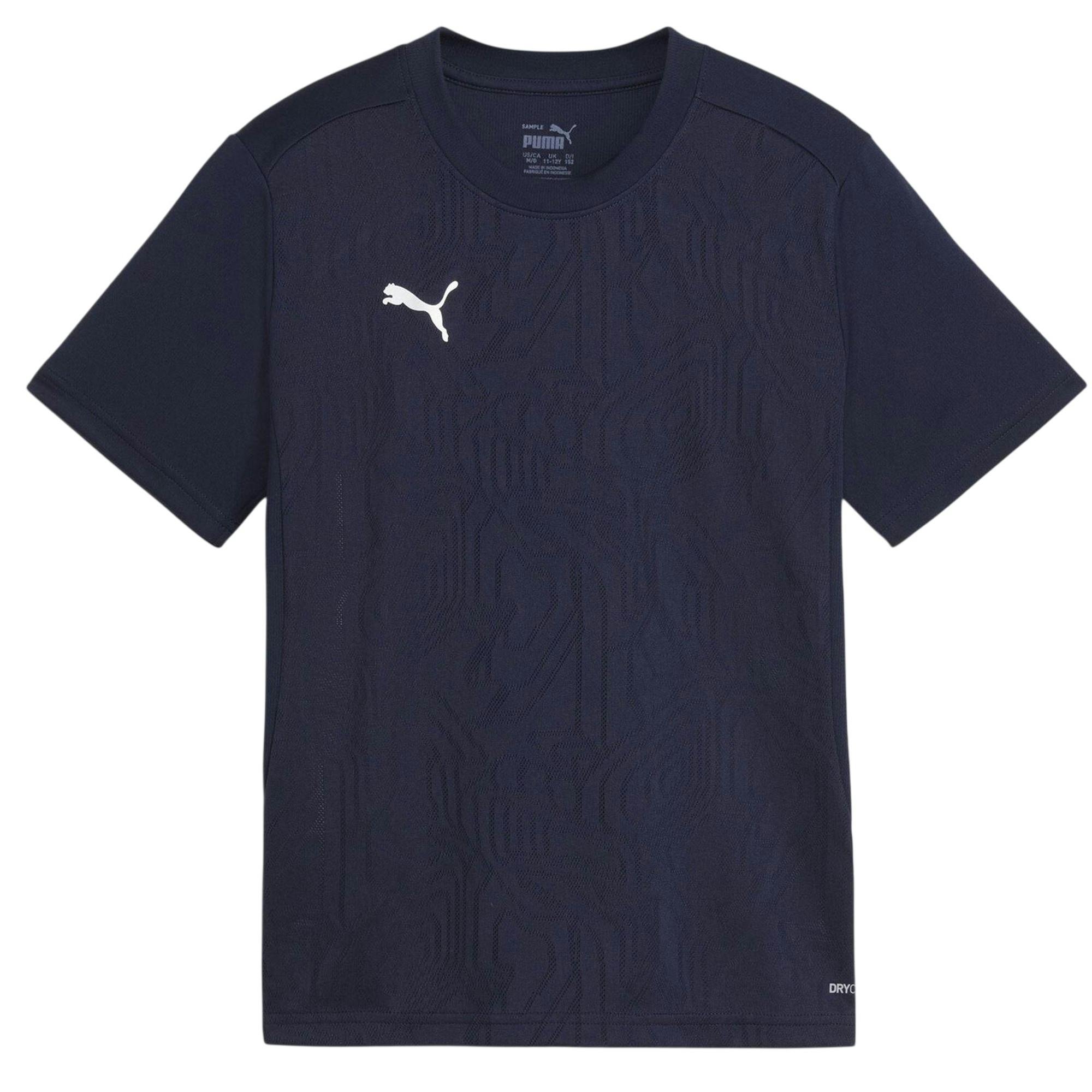 Puma Kids Teamfinal Performance T-Shirt - Navy - 9-10 Years - Navy - 100% Recycled Polyester