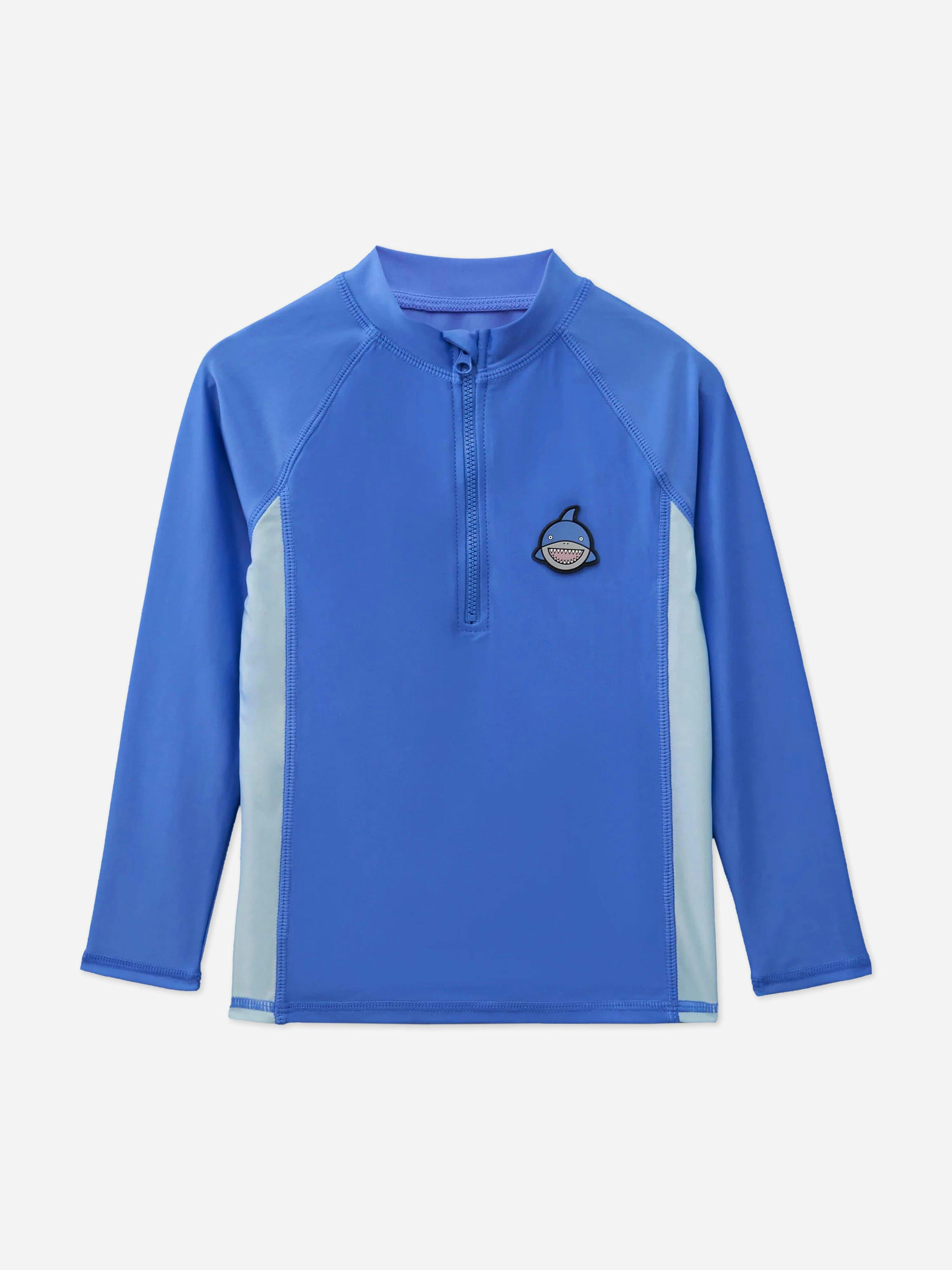 Roarsome Boys Blue Reef The Shark Sun Protective Rash Vest In (Upf50+) - 1 - 2 Yrs