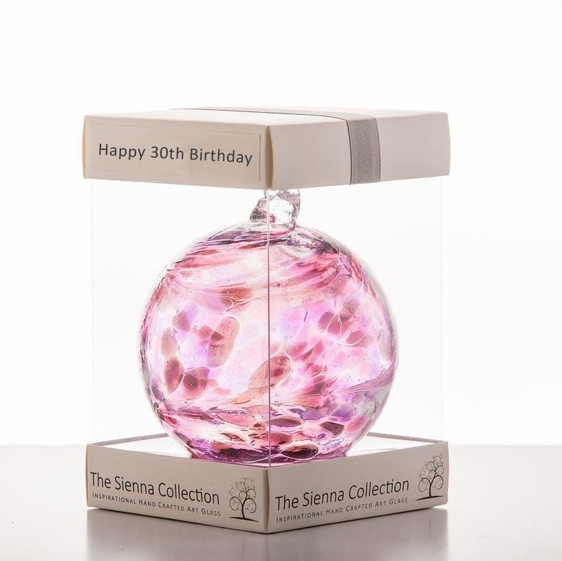 Sienna Glass Light 10Cm Friendship Ball - Happy 30Th Birthday