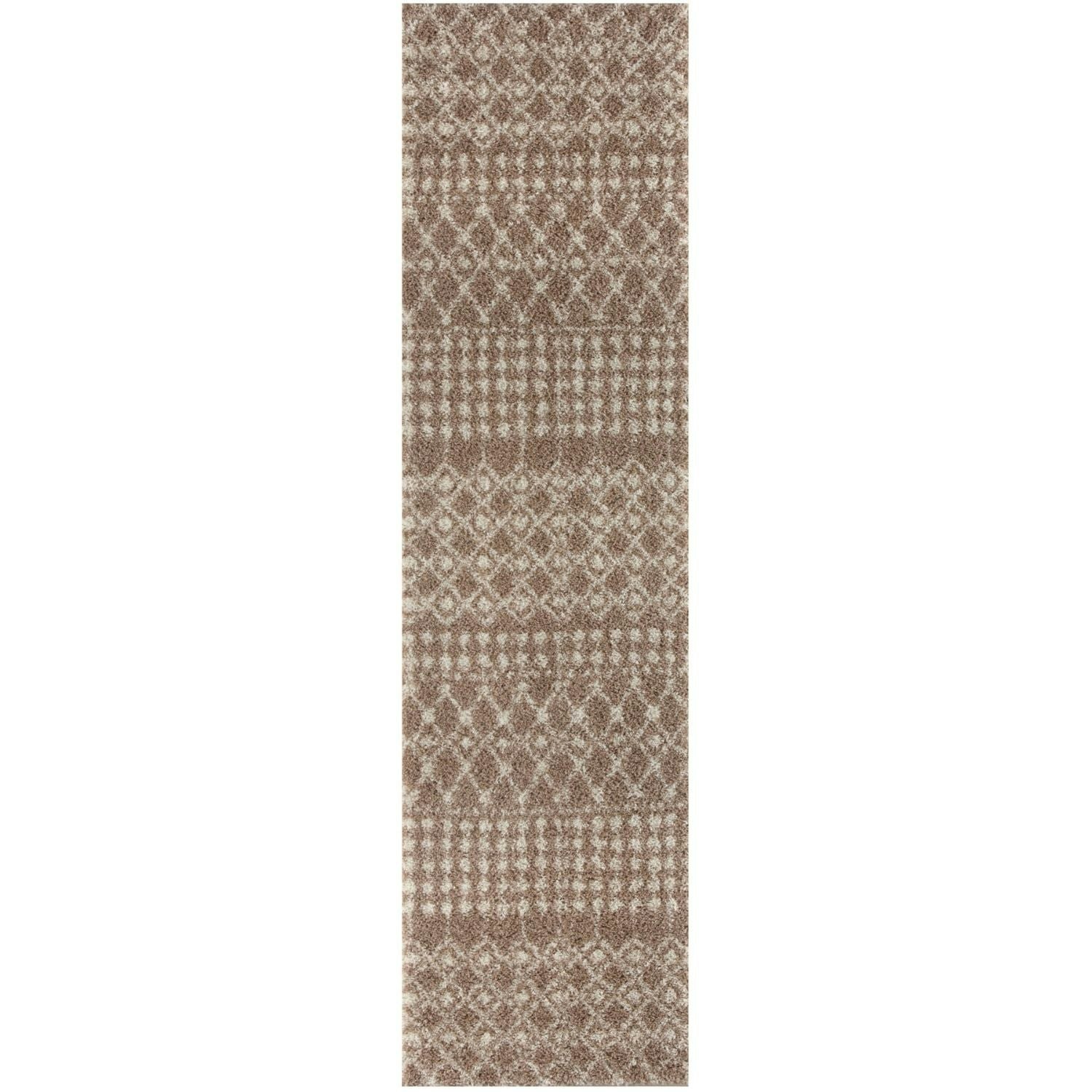 The Rugs Beige Moroccan Shaggy Rug | 1020 - 80X300 Cm