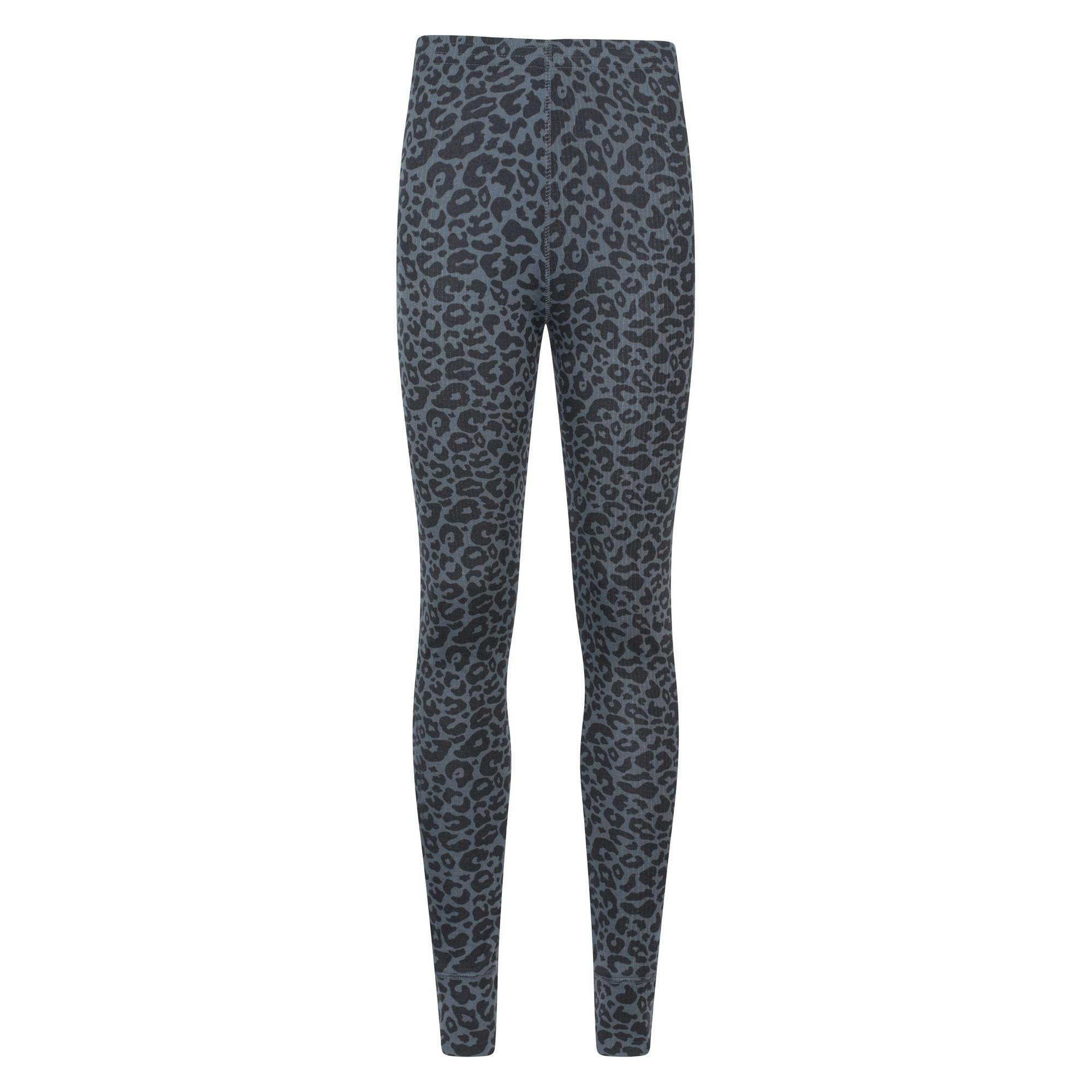 Mountain Warehouse Women's Grey Talus Leopard Print Thermal Leggings - 18 Uk - 100% Polyester