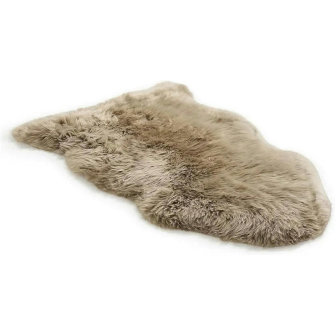 Rackhams Genuine Sheepskin Real Natural Wool Area Rug - Taupe