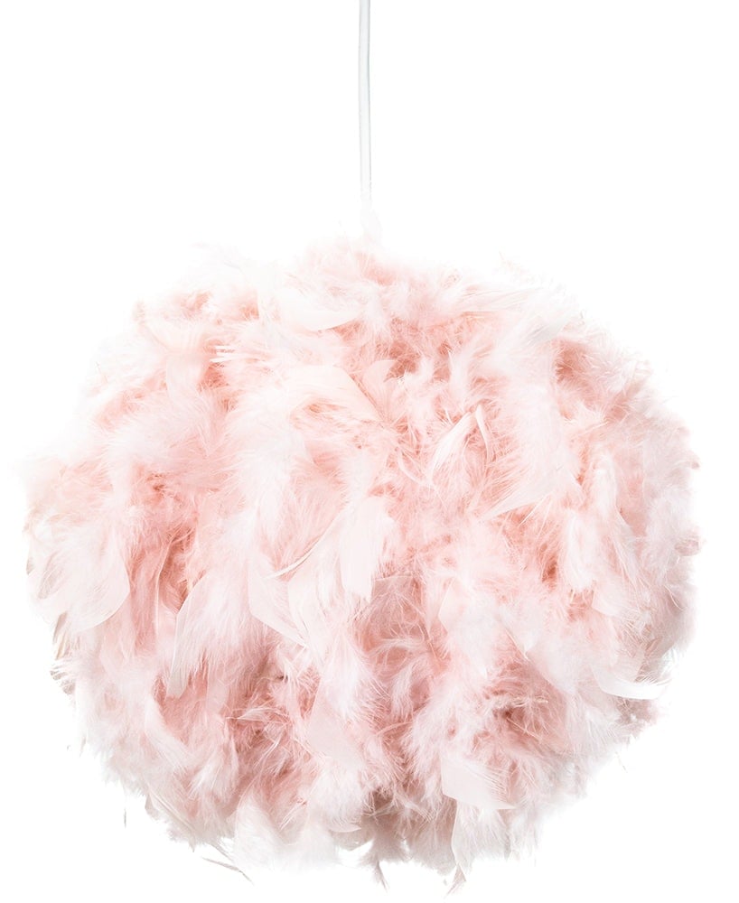 Rackhams Pink Eye-Catching And Designer Small Feather Decorated Pendant Lighting Shade