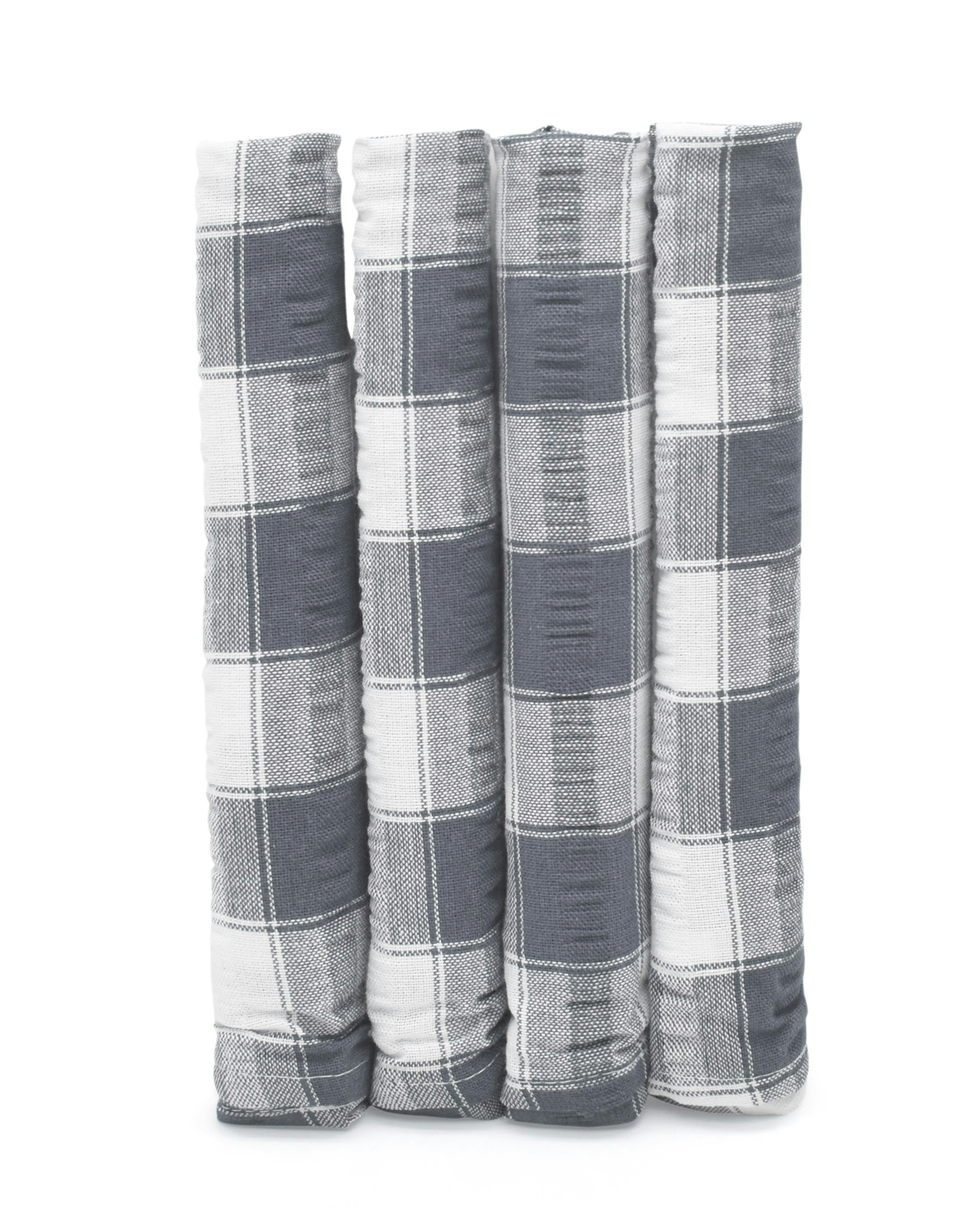 Rackhams Grey Seersucker Gingham Check Napkins Set Of 4