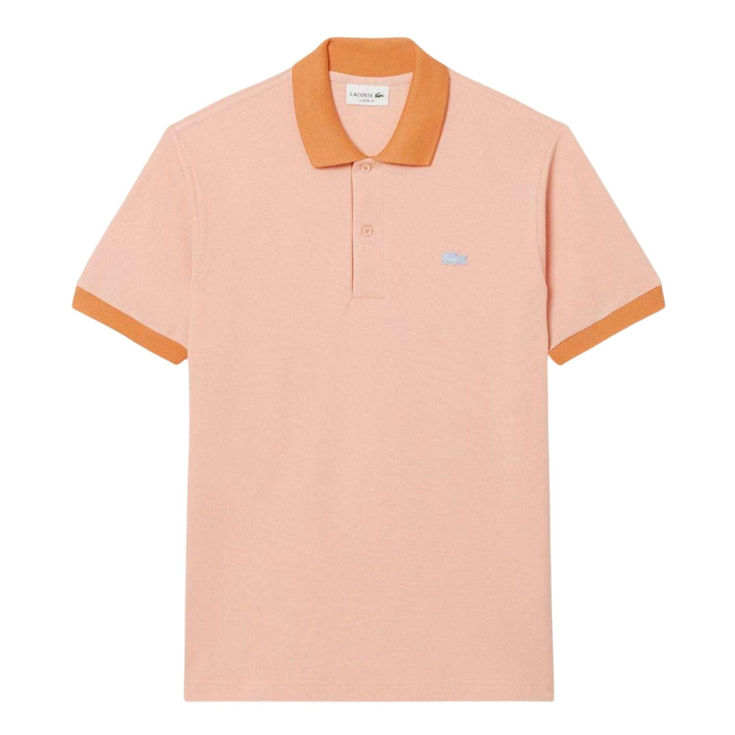 Lacoste Men's Pink Short-Sleeved Polo Shirt - L - 100% Cotton