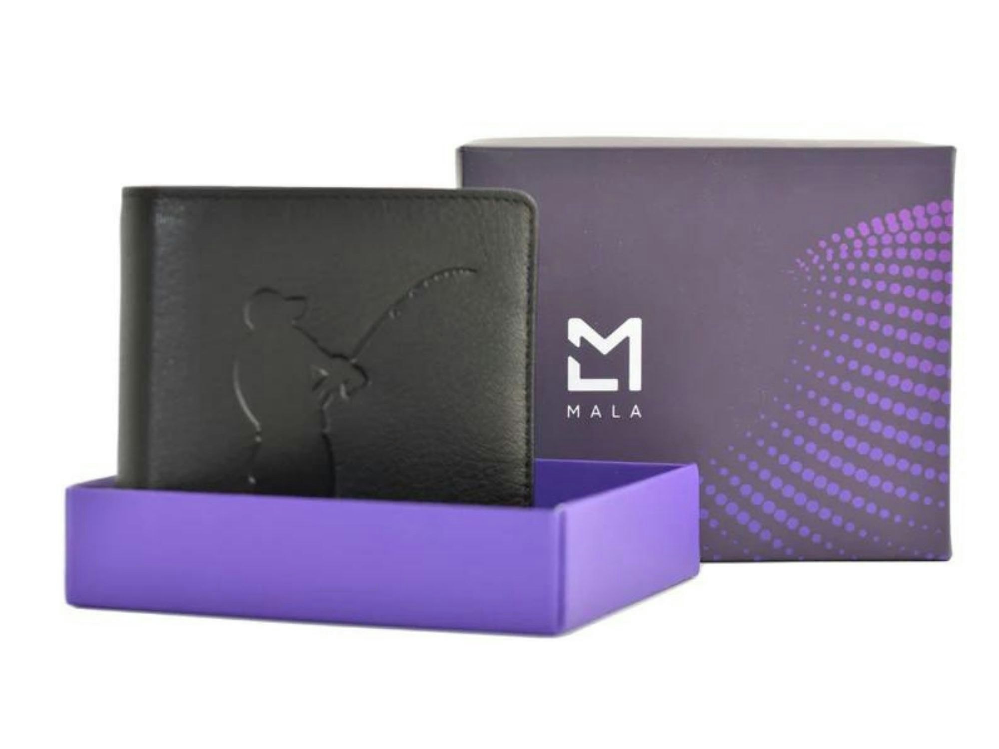 Mala Leather Rfid Slim Leather Wallet – Fishing Embossed Design - Fishing