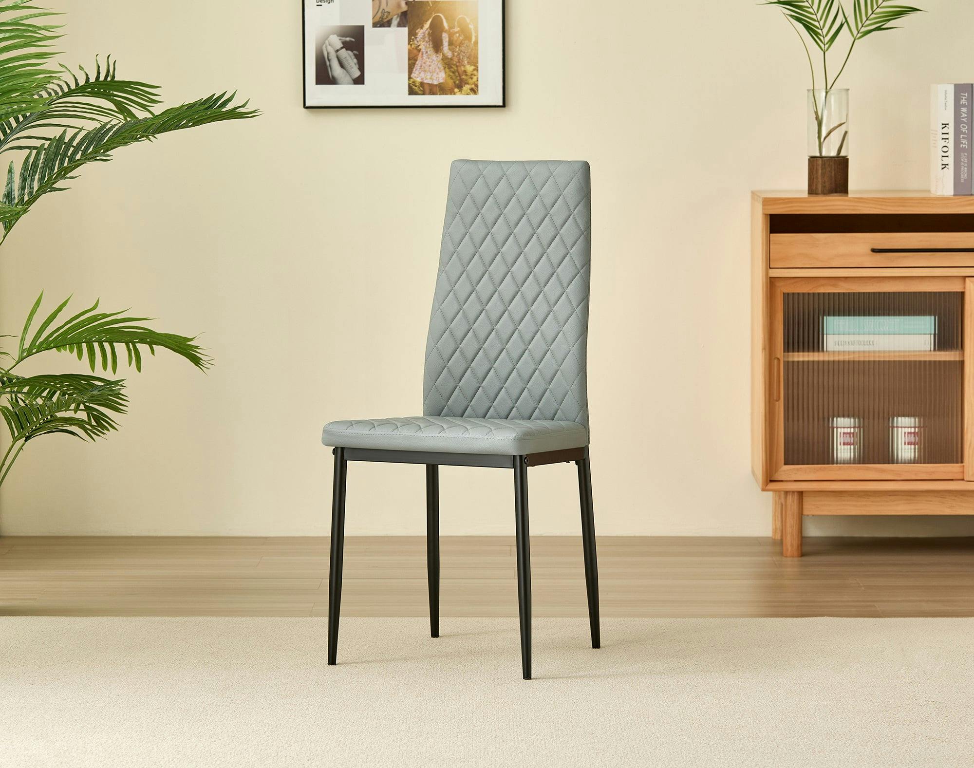 Outdoor Living Grey Emily Leather Comfort Dining Chairs - Set Of 4