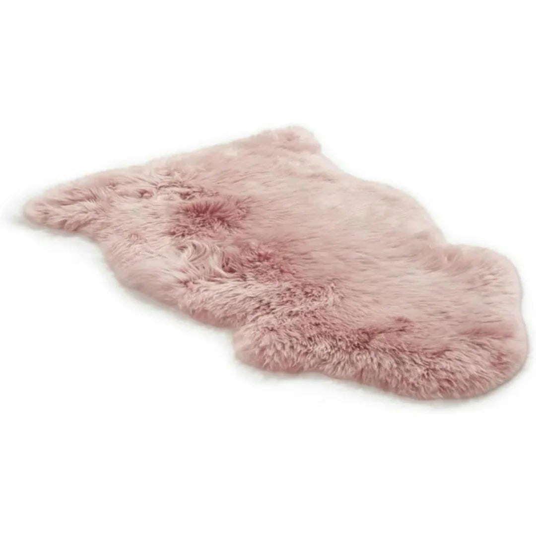 Infinity Leather Pink Genuine Sheepskin Real Natural Wool Area Rug
